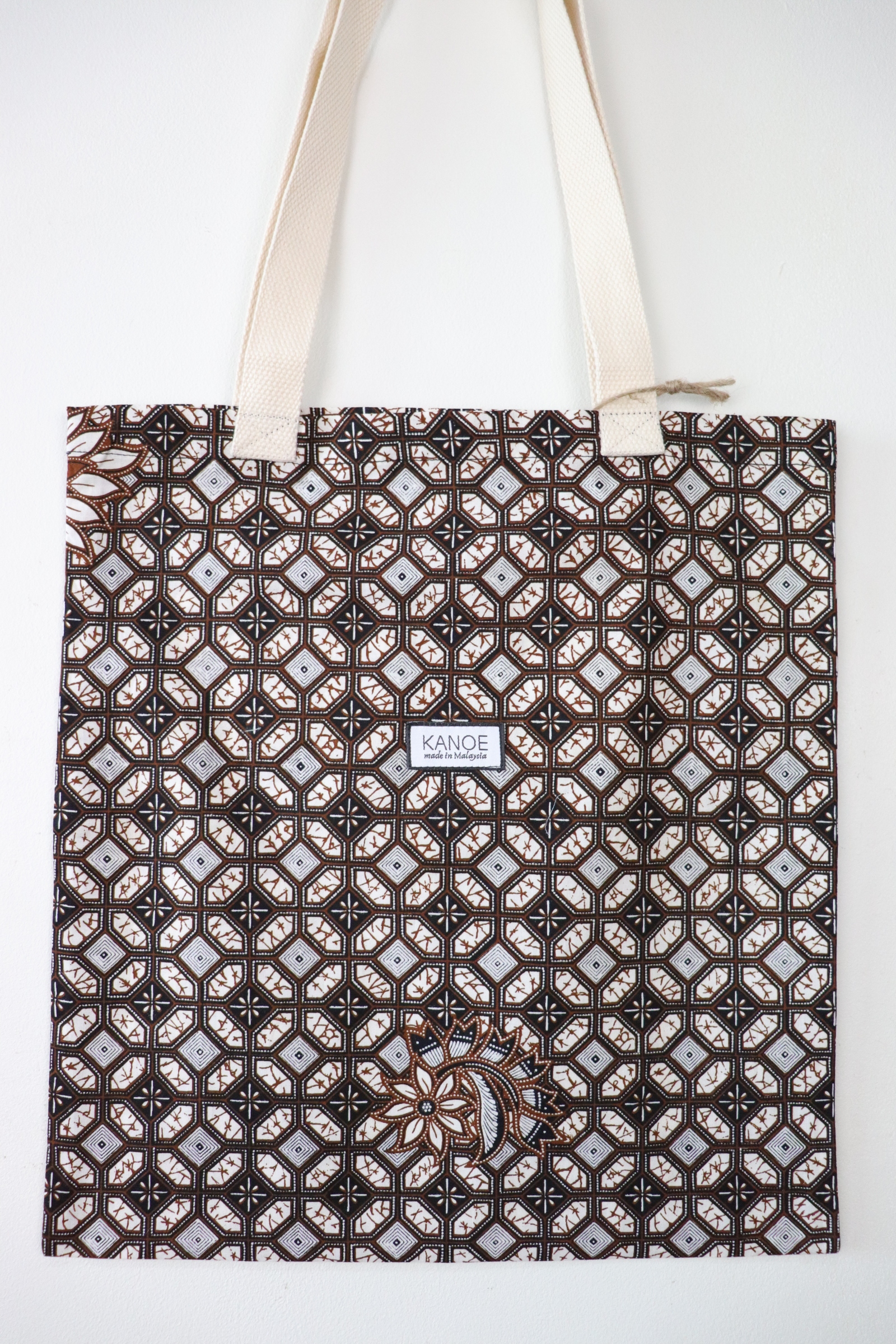 Batik Tote Bag - Charcoal Cronut