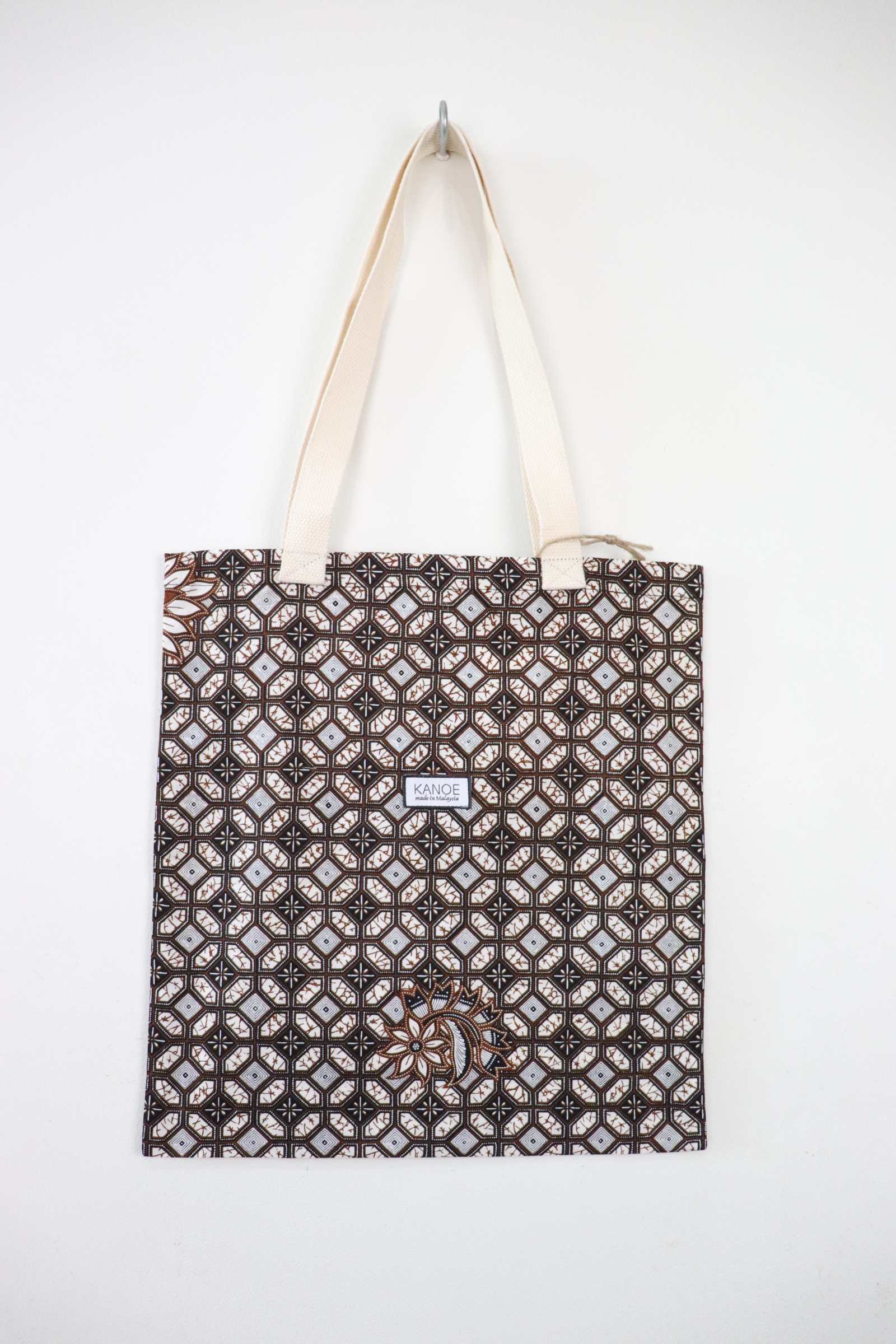Batik Tote Bag - Charcoal Cronut