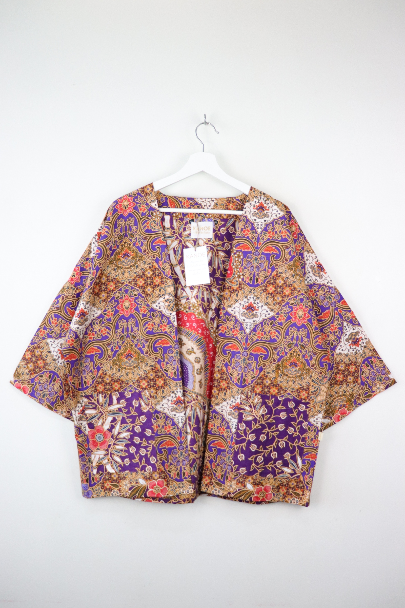 Batik Kimono Basic - Berry Cream