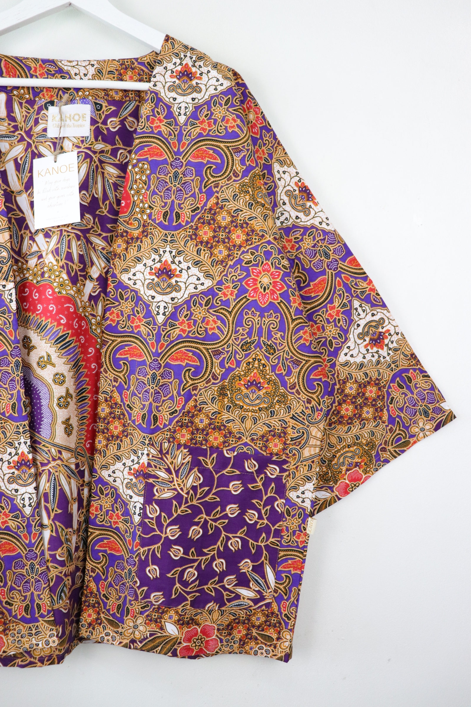 Batik Kimono Basic - Berry Cream