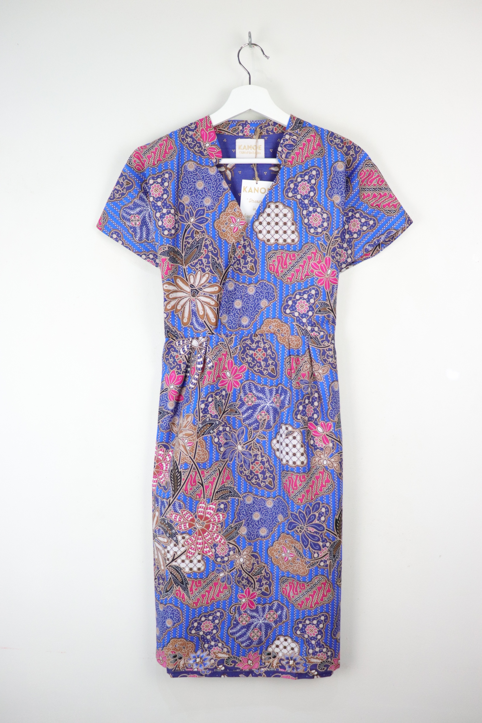 Kimono wrap dress w/ mandarin collar - Marni Bleu