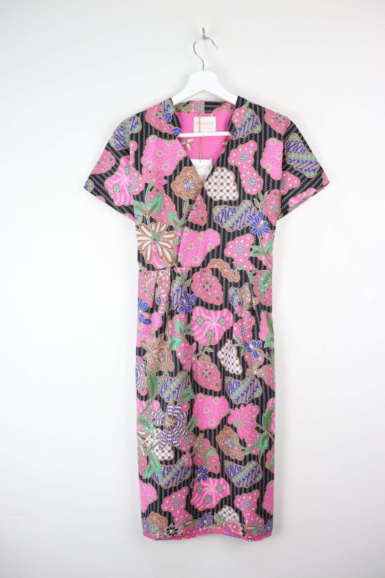 Kimono wrap dress w/ mandarin collar - Midnight Wonder 