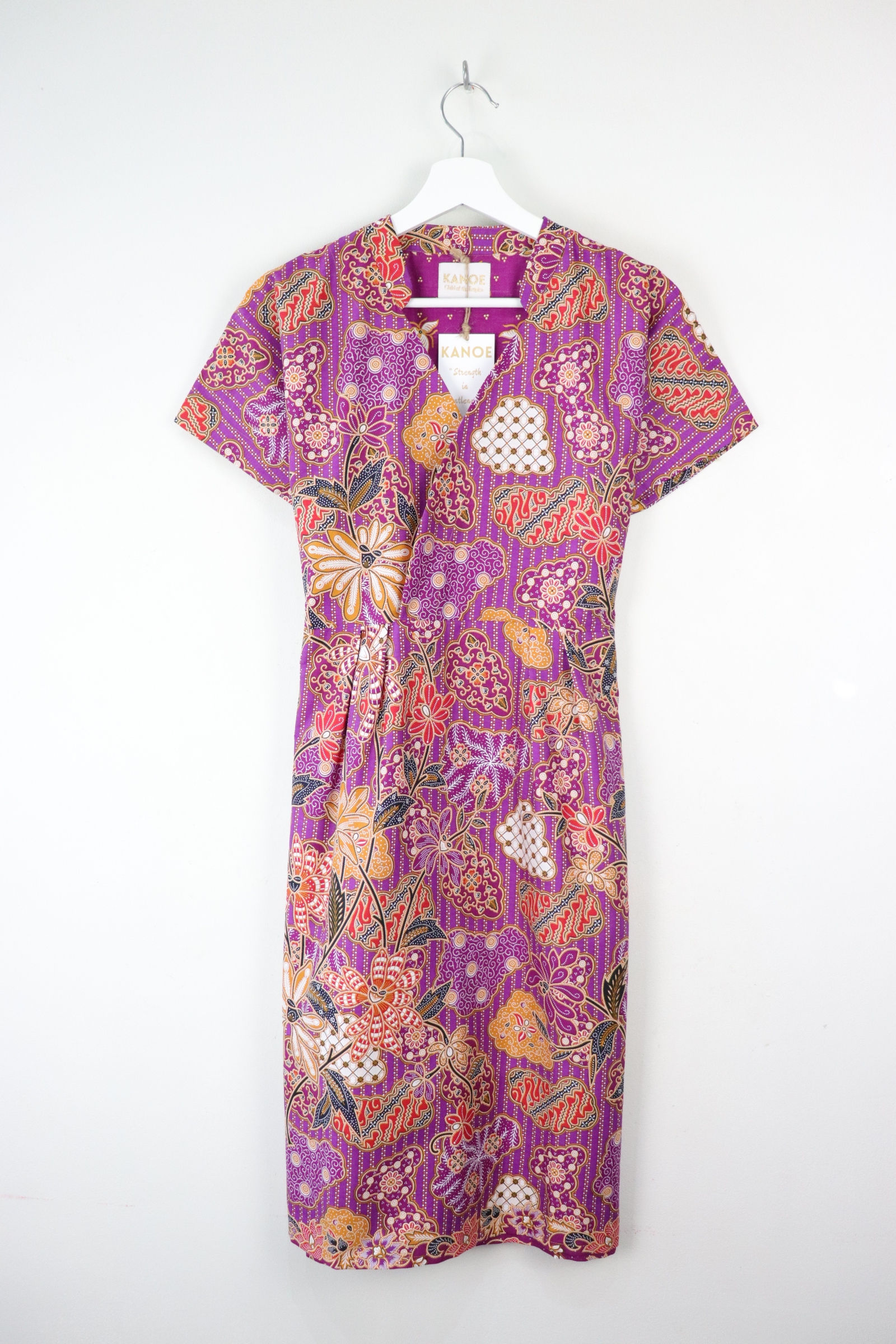 Kimono wrap dress w/ mandarin collar - Royale Orchid