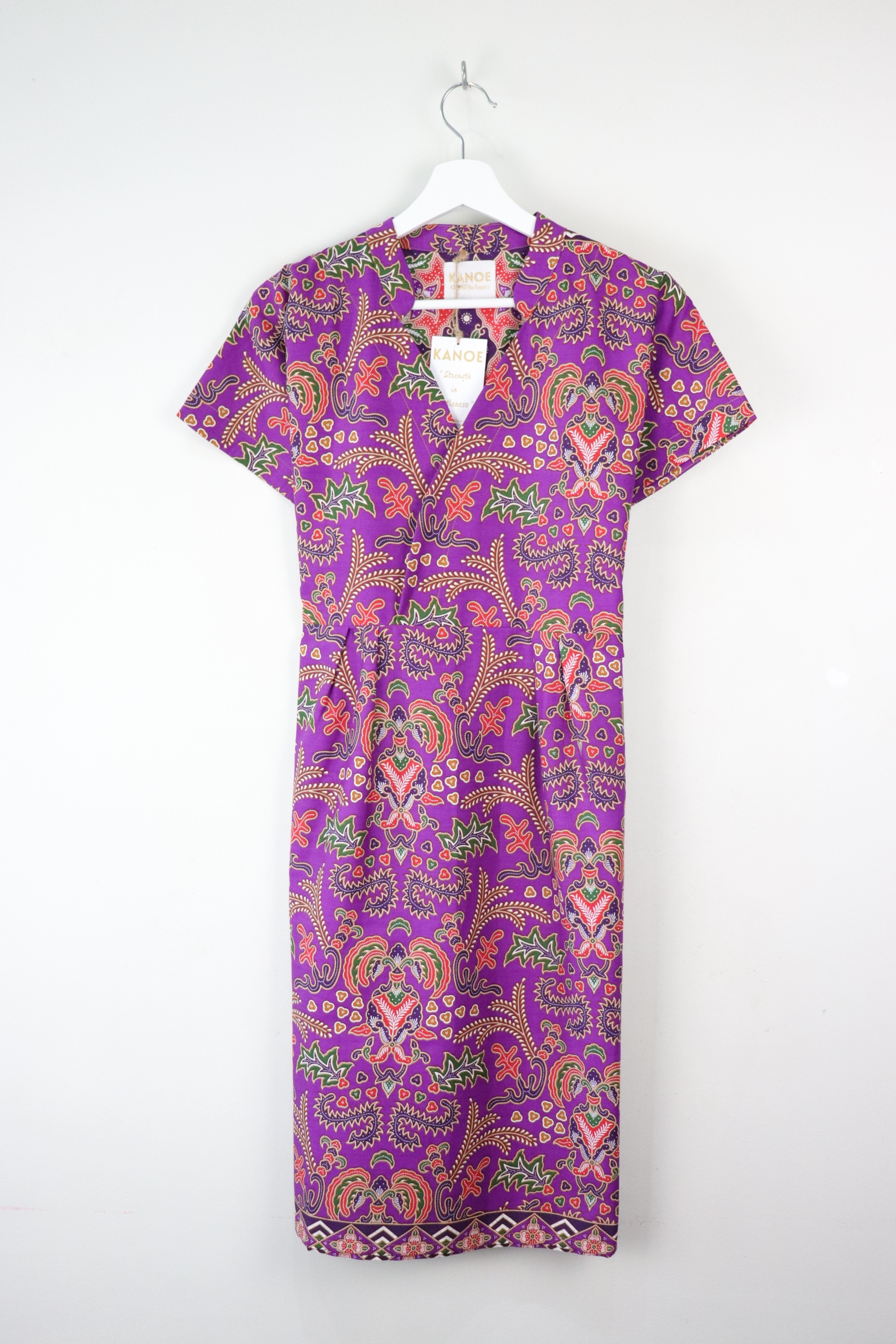 Kimono wrap dress w/ mandarin collar - Lucky Lavender