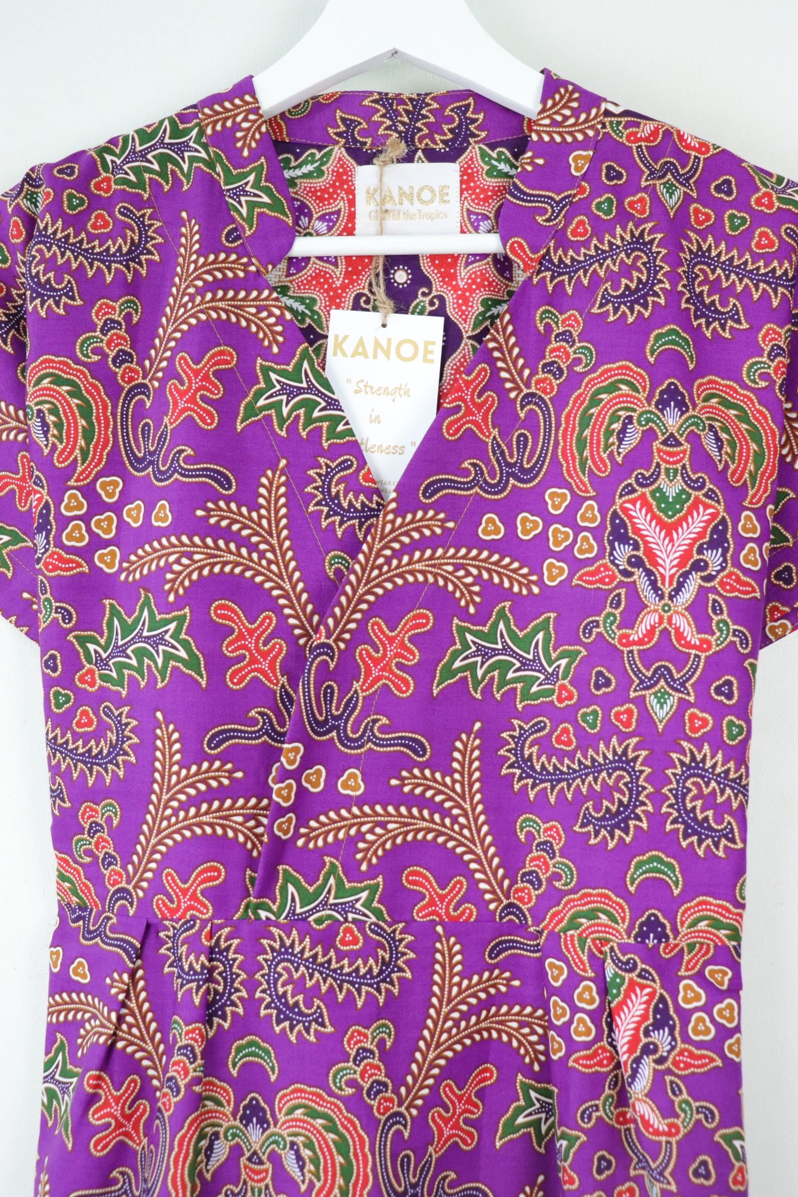 Kimono wrap dress w/ mandarin collar - Lucky Lavender