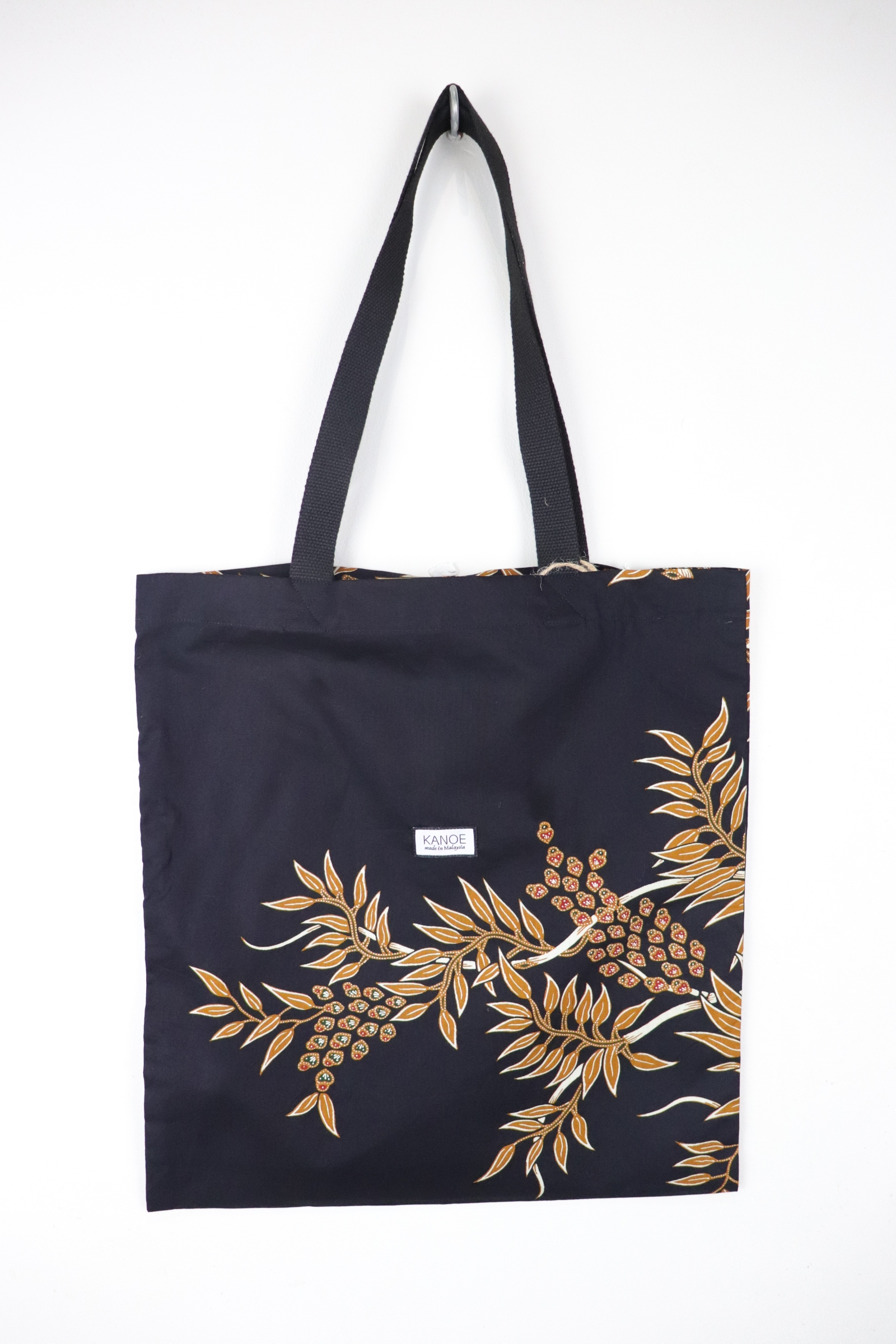 Batik Tote Bag - Maxi Black Palm (A)