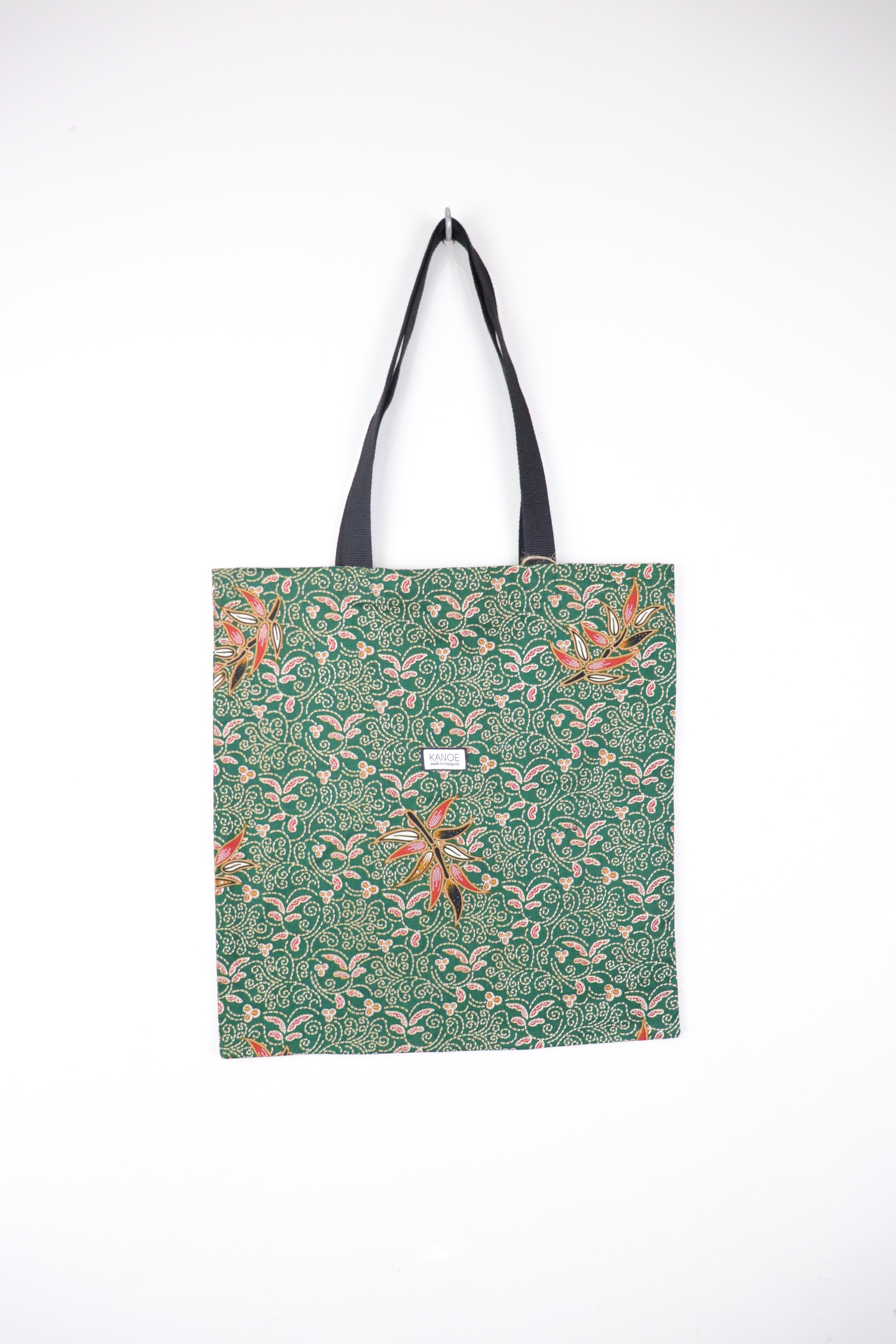 Batik Tote Bag - Maxi Swirly Green (A)