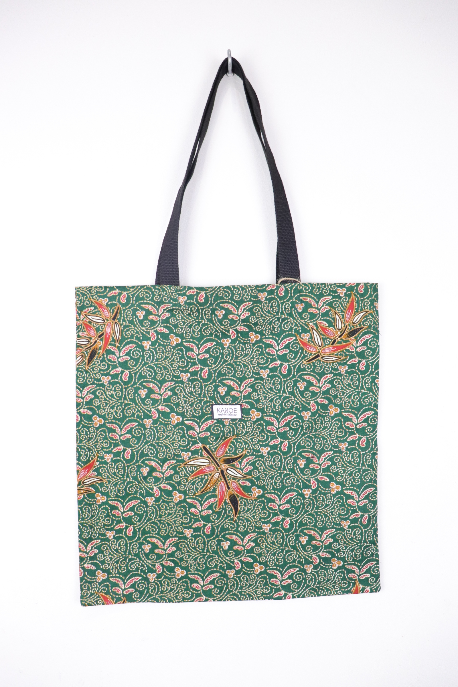 Batik Tote Bag - Maxi Swirly Green (A)