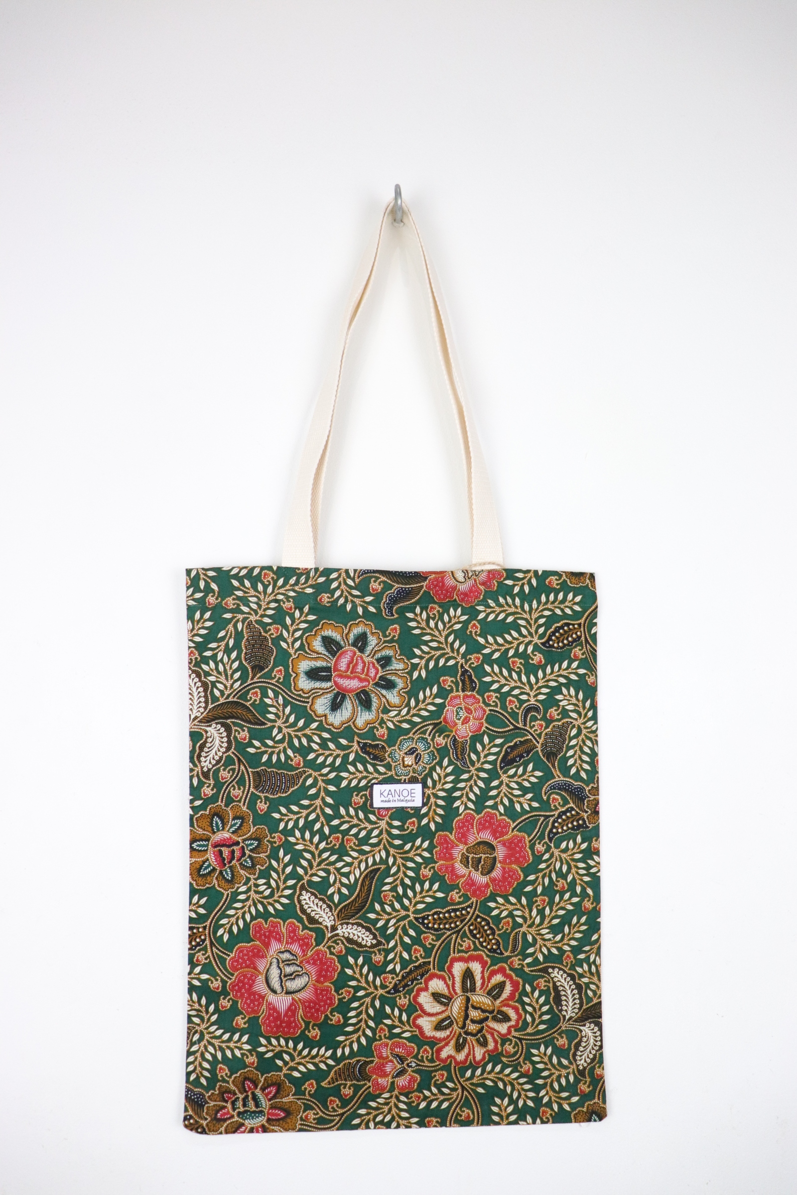 Batik Tote Bag - Mid Green Floret (E)