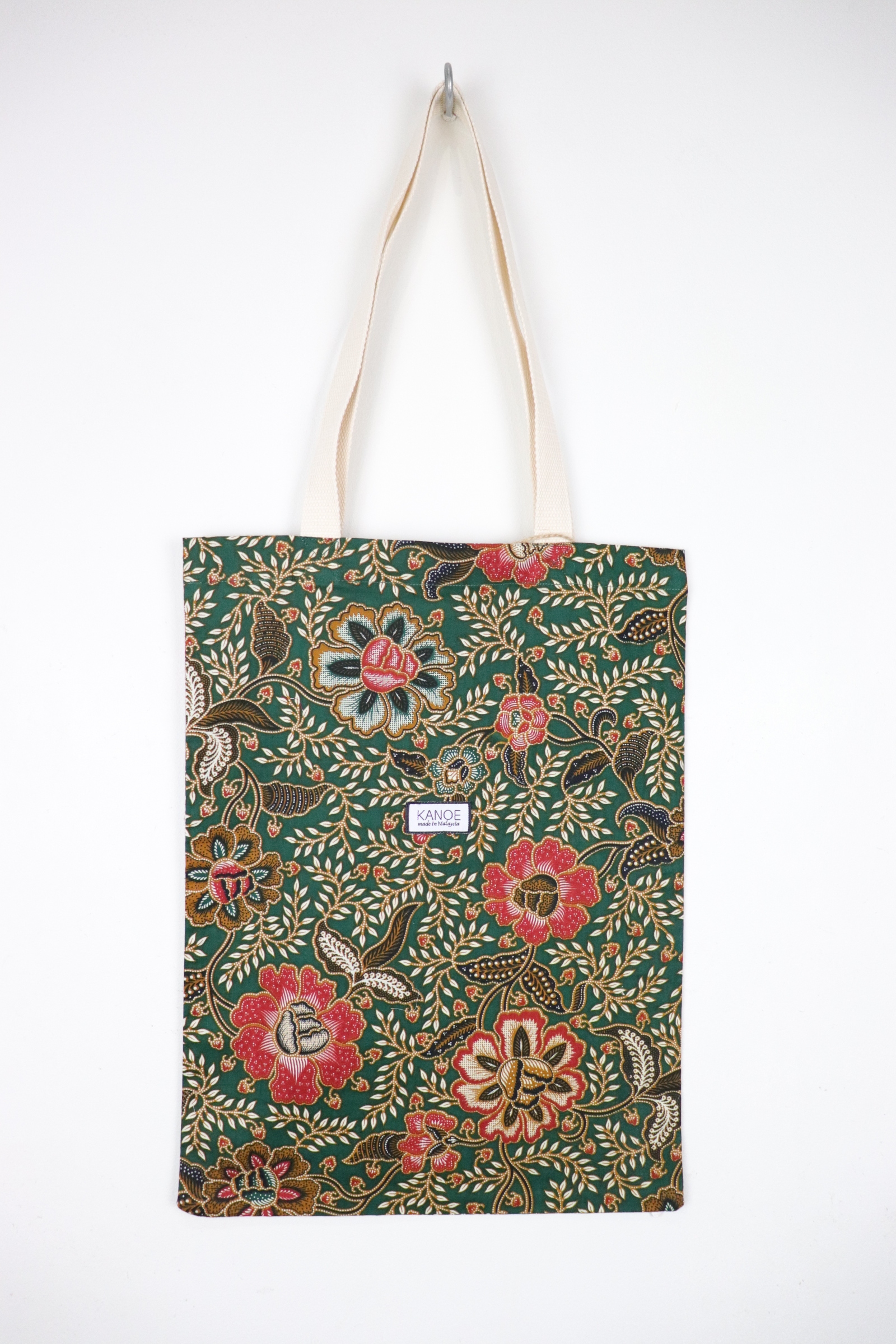 Batik Tote Bag - Mid Green Floret (E)