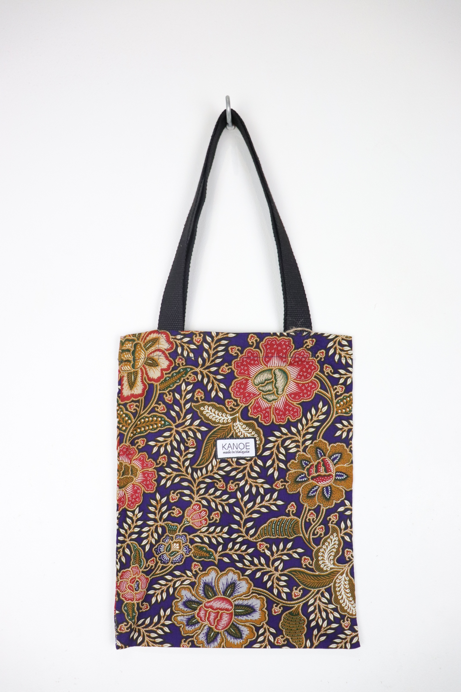 Batik Tote Bag - Mini Midnight Blossom (G)