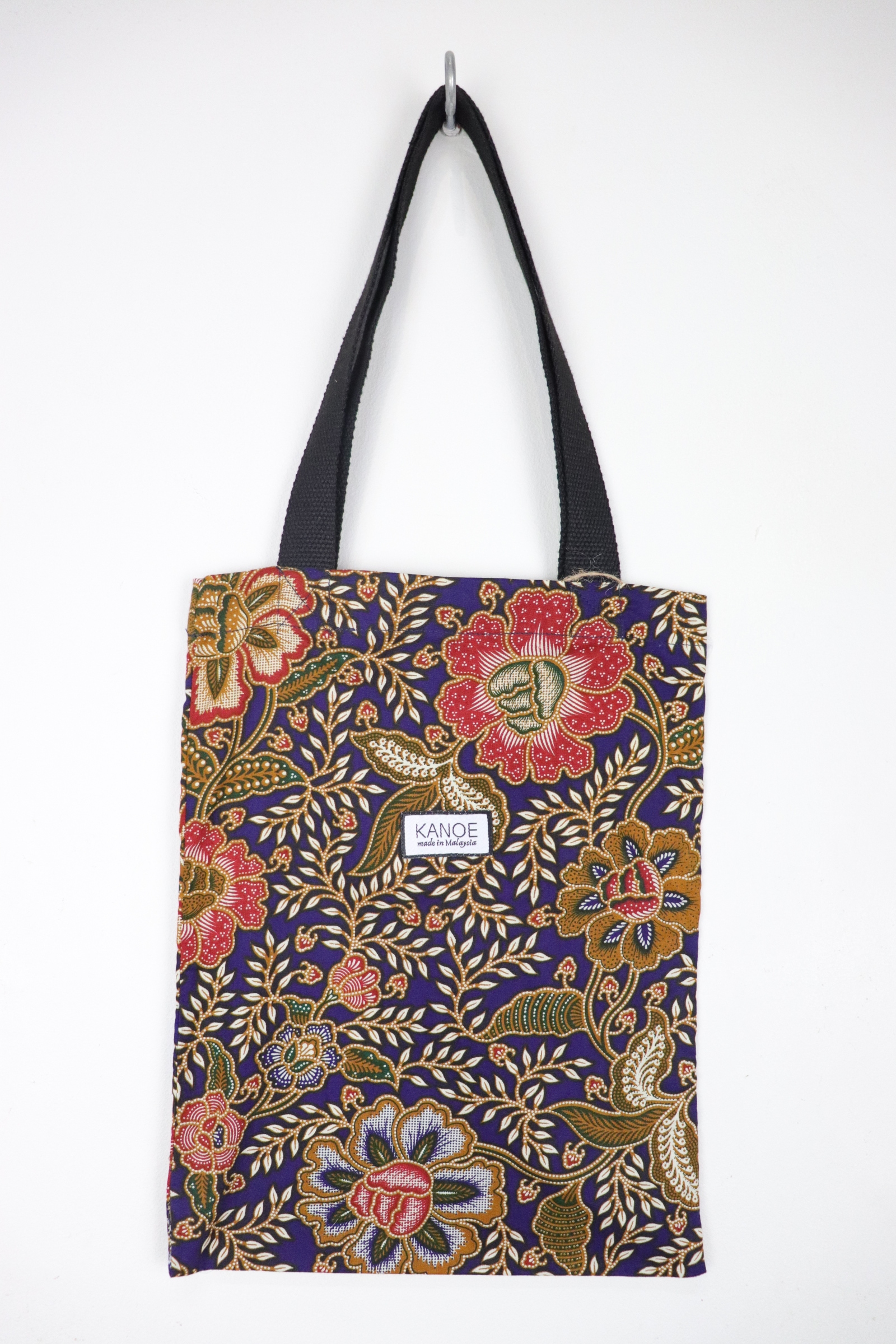 Batik Tote Bag - Mini Midnight Blossom (G)