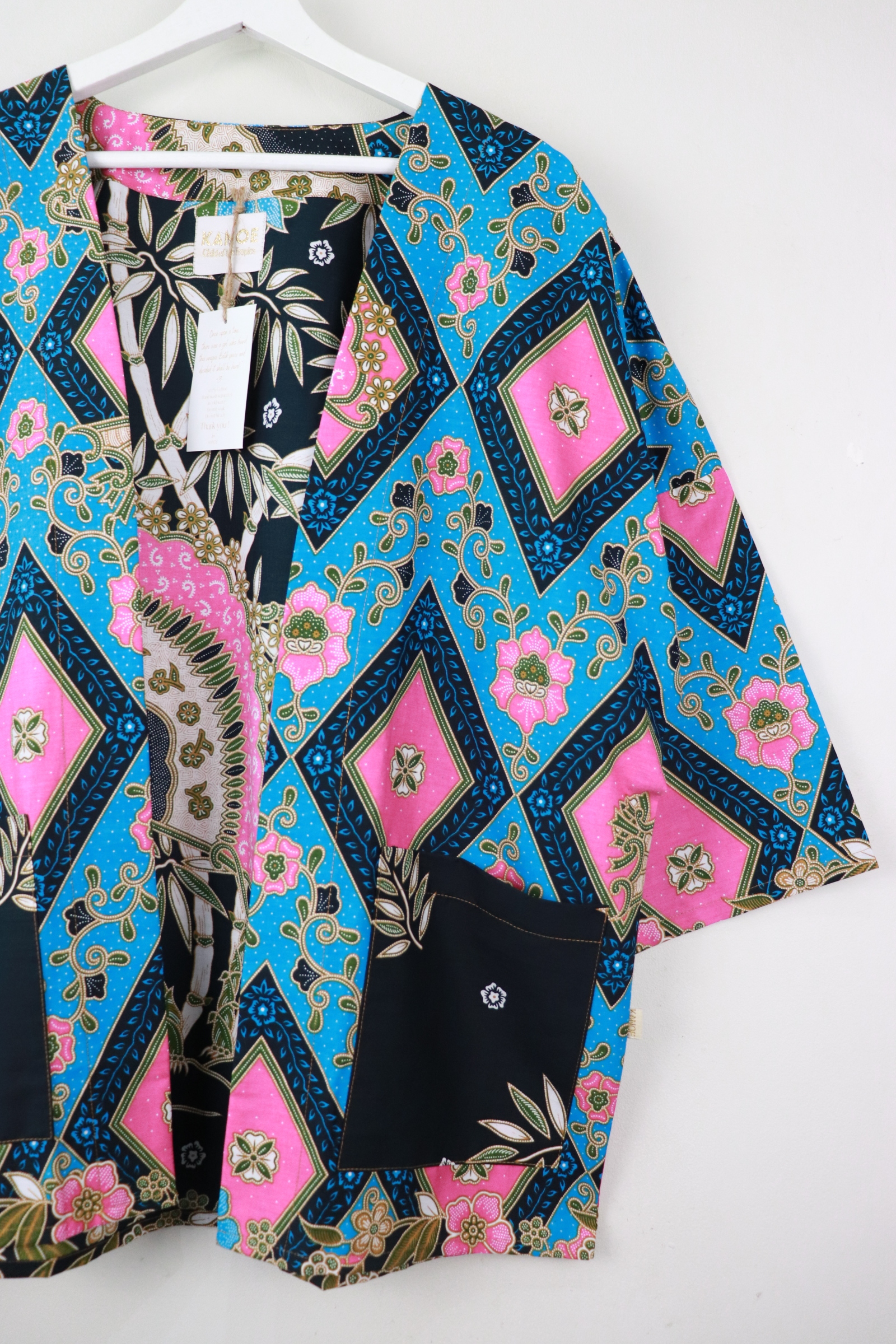 Batik Kimono Basic - Hydrangea Diamonds