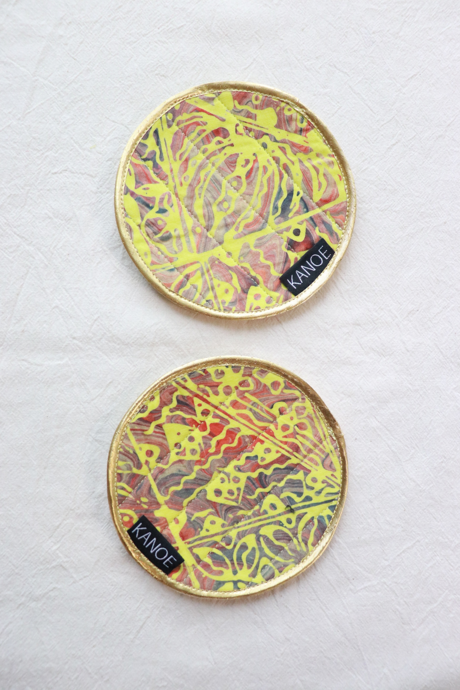 Batik Coaster - Lemonade Bubbles ( Set of 2 )