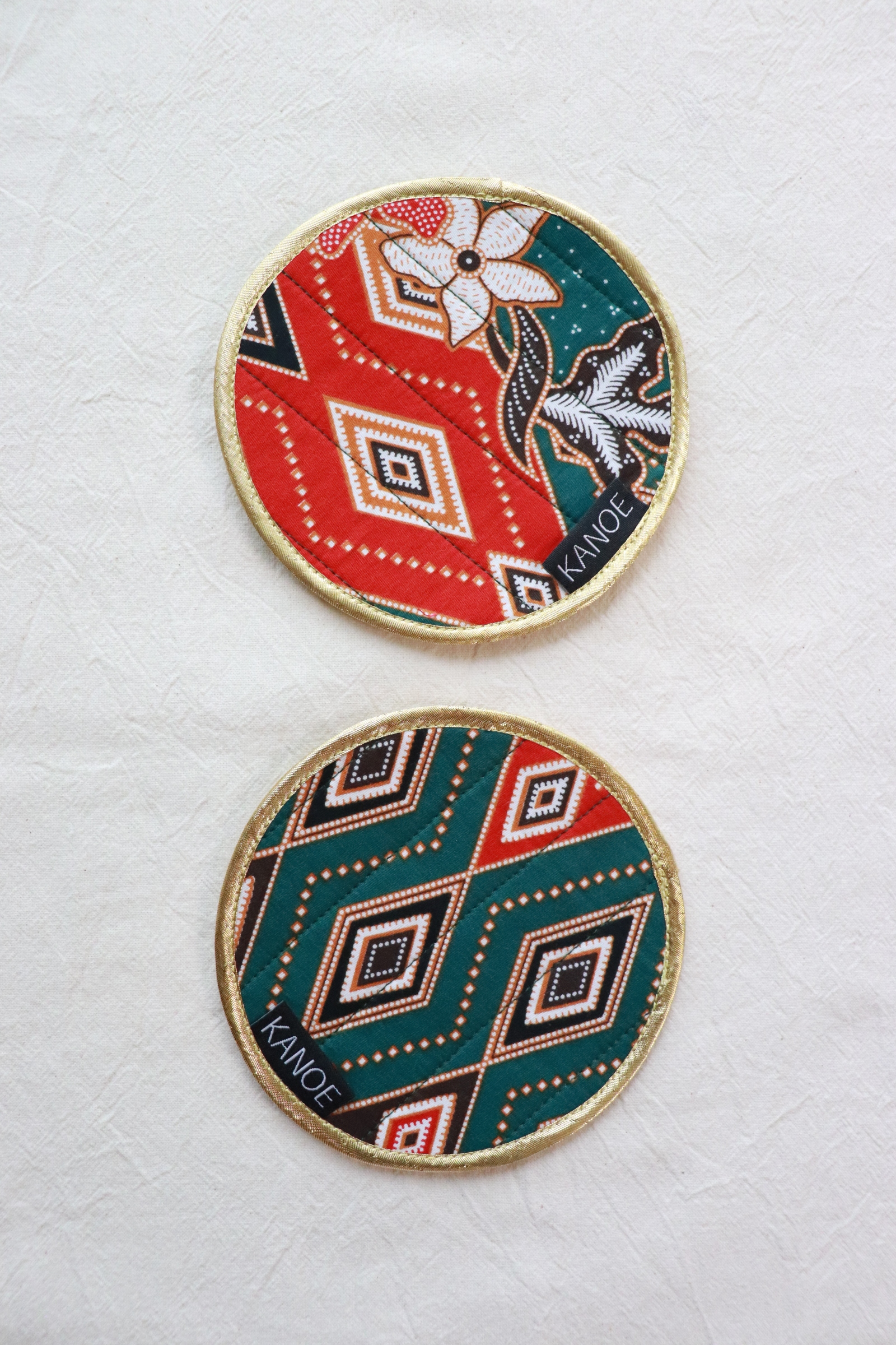 Batik Coaster - Peppermint Cocoa ( Set of 2 )