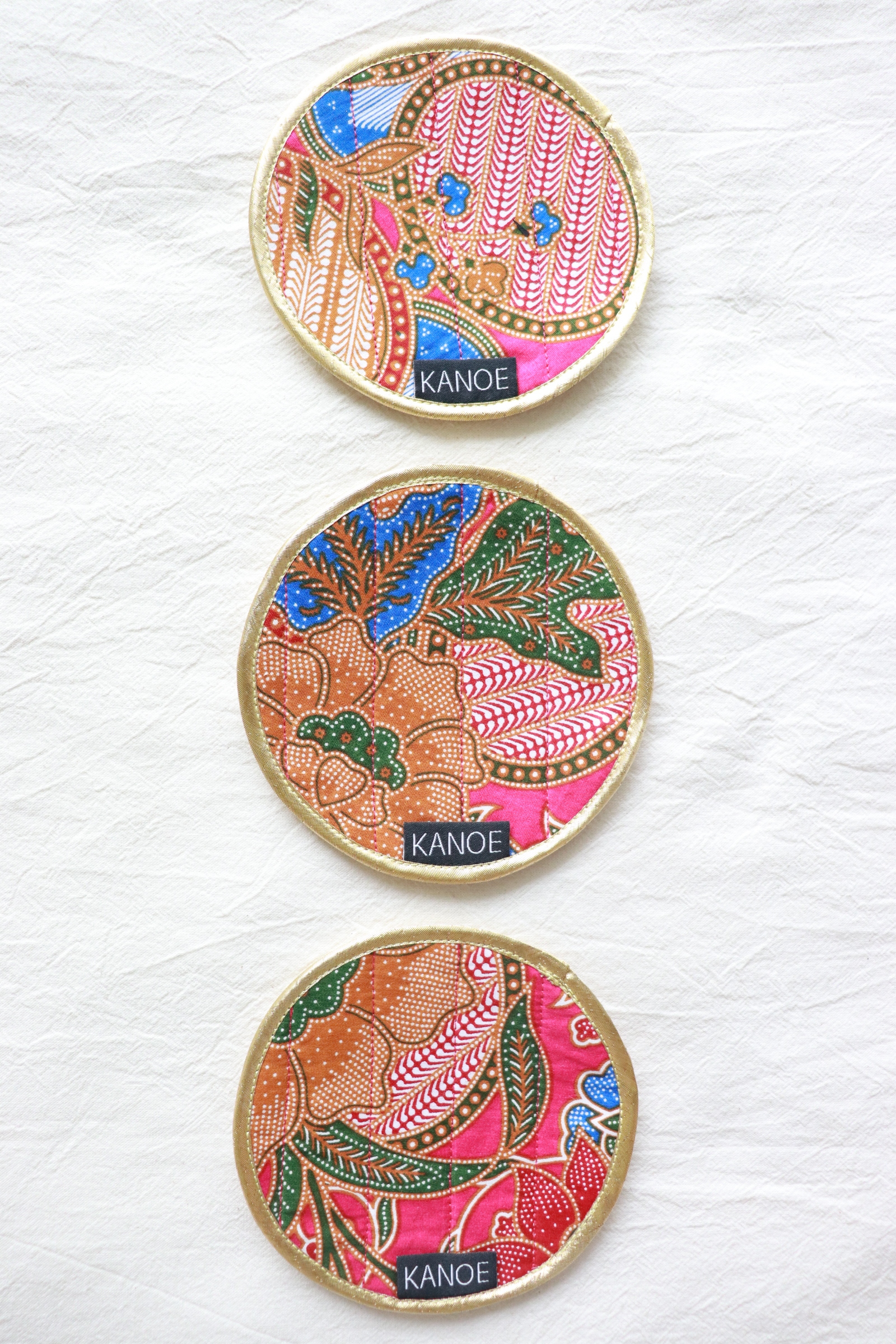 Batik Coaster - Pink Drink ( Set of 3 )