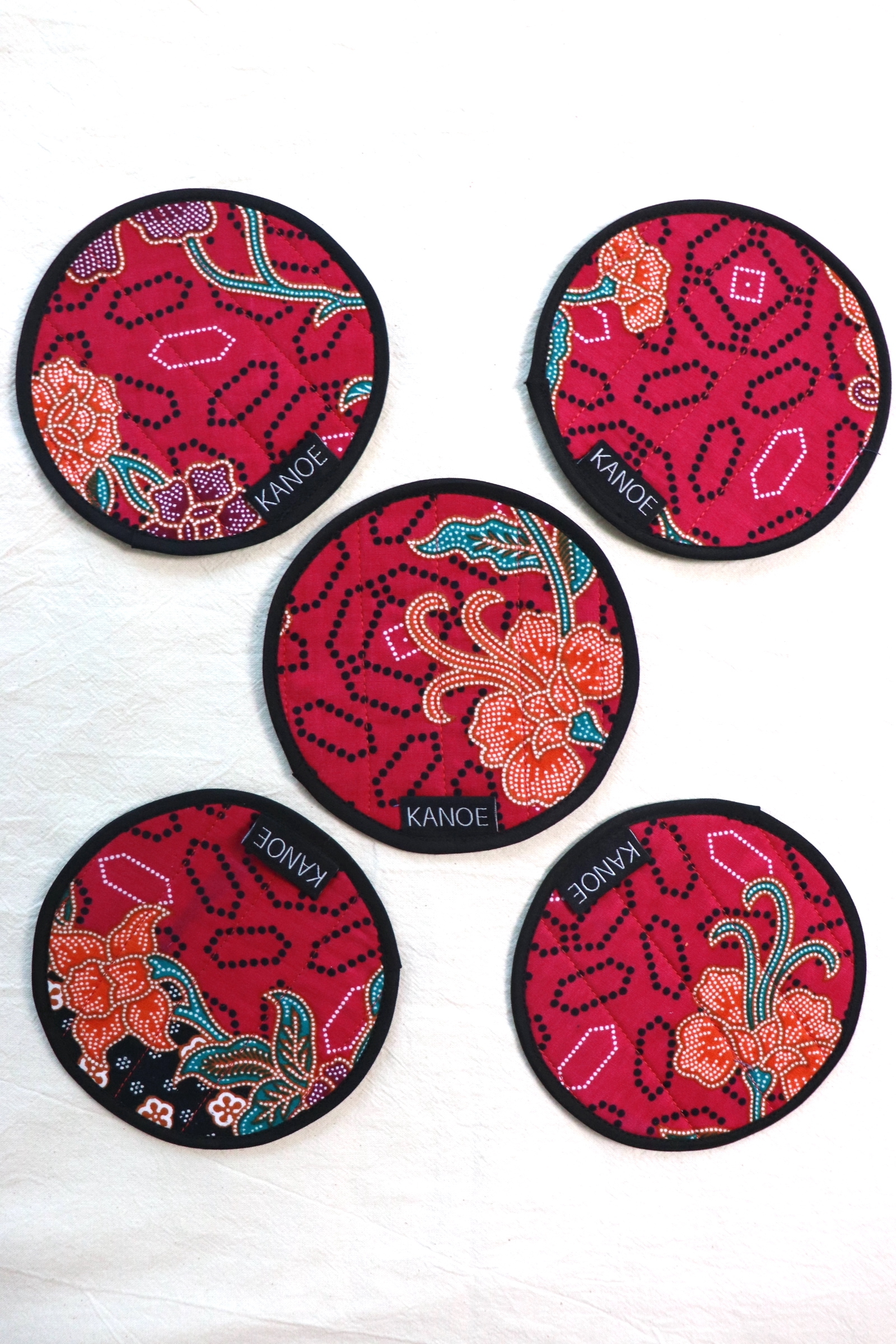 Batik Coaster - Strawberry Dreams ( Set of 5 )