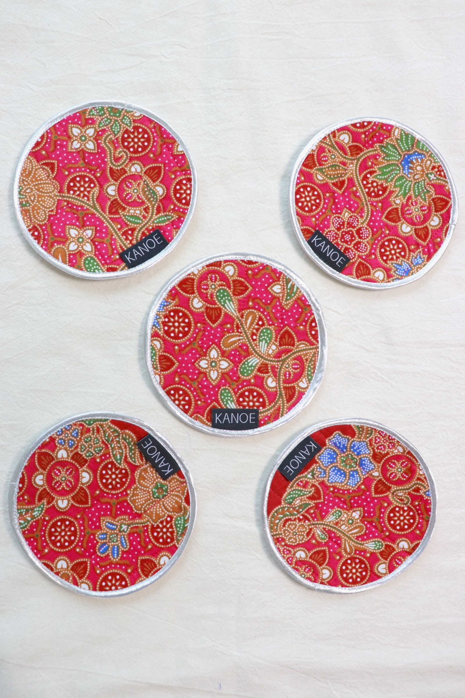 Batik Coaster - Dragonfruit Slushie ( Set of 5 )