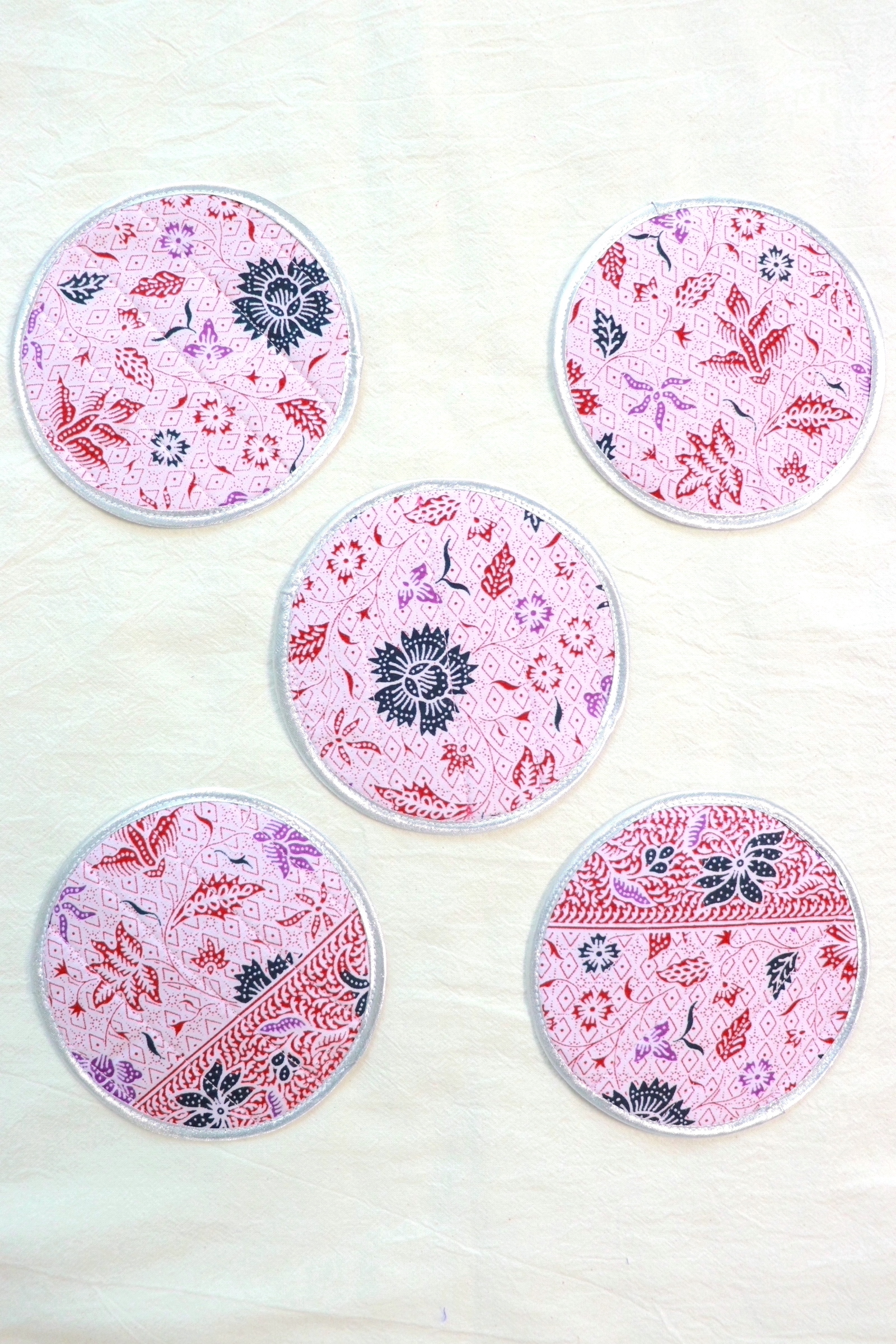 Batik Coaster - Dragonfruit Slushie ( Set of 5 )