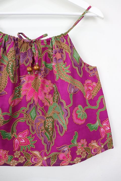 drawstring batik top44