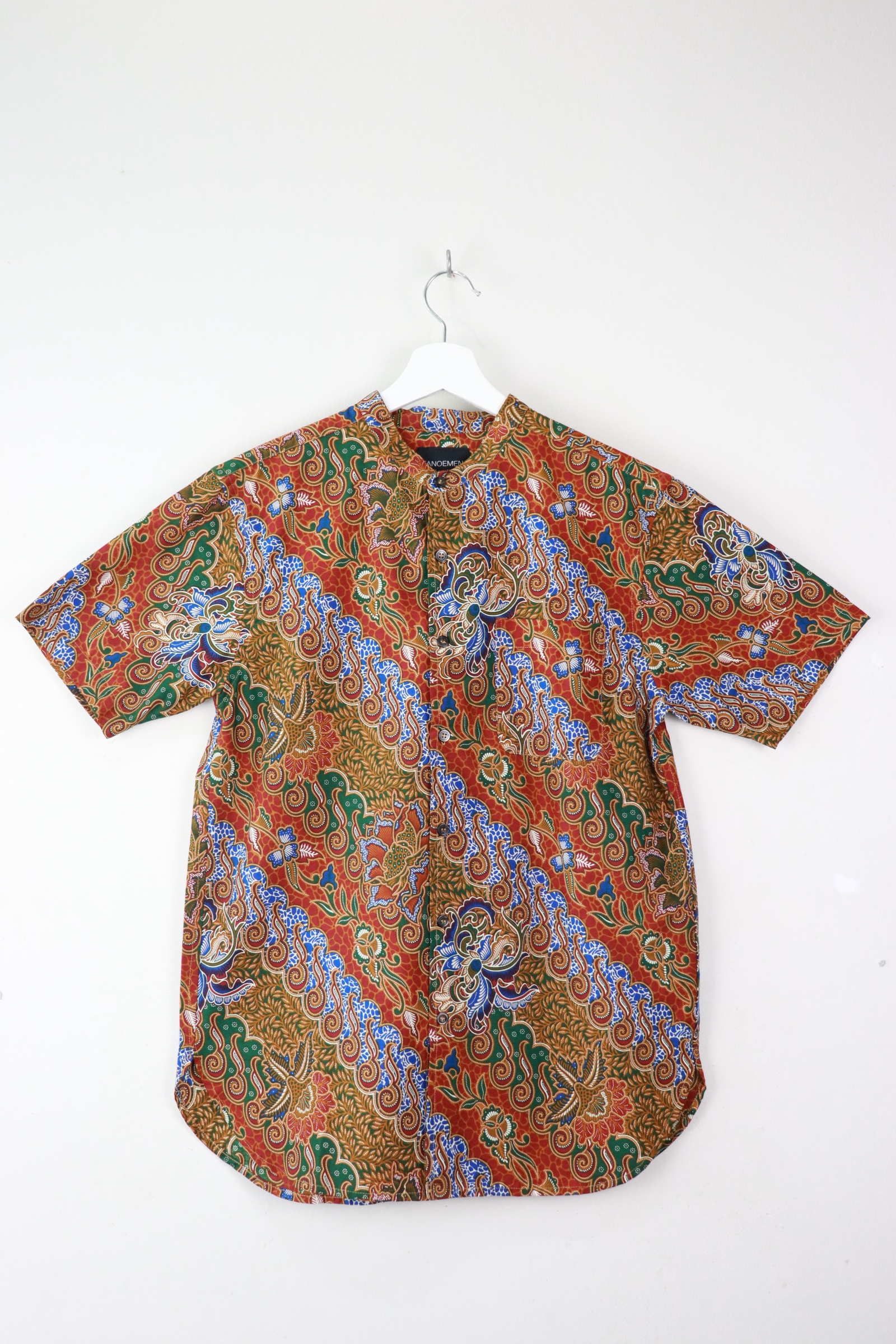 KANOEMEN Stand Collar Batik Shirt - Acacia (S)