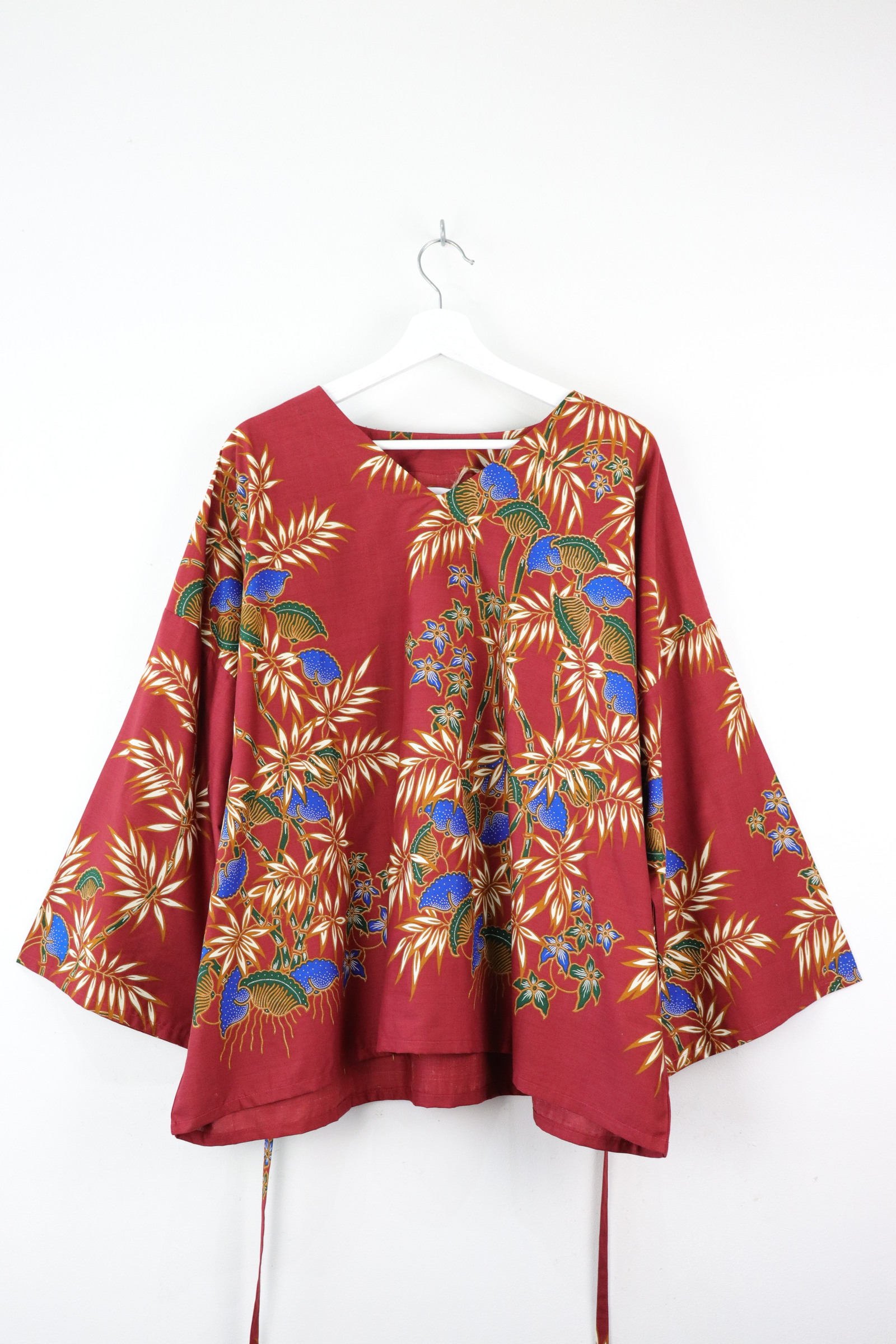 BIG GIRL Batik Top - Crimson Tropics
