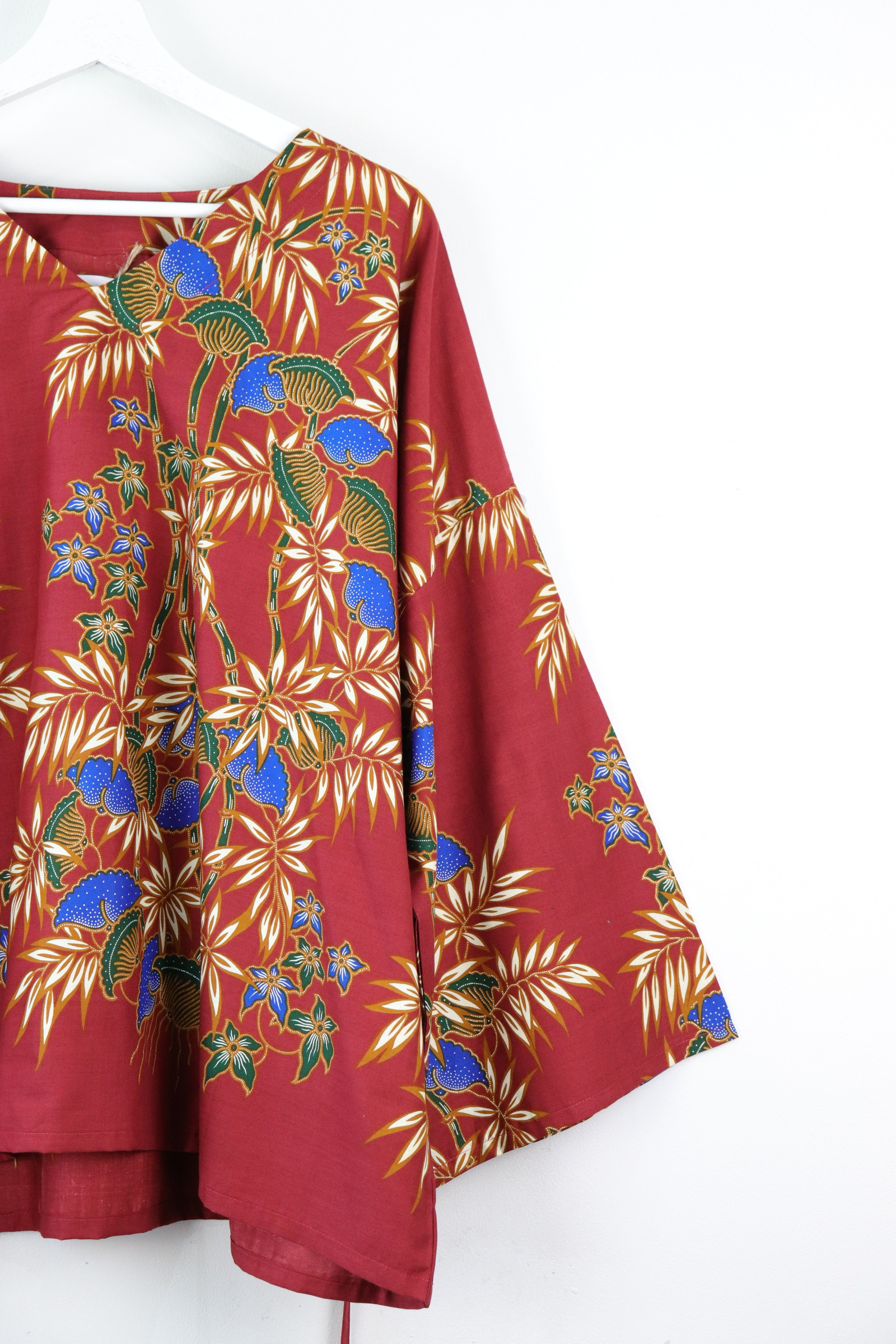 BIG GIRL Batik Top - Crimson Tropics