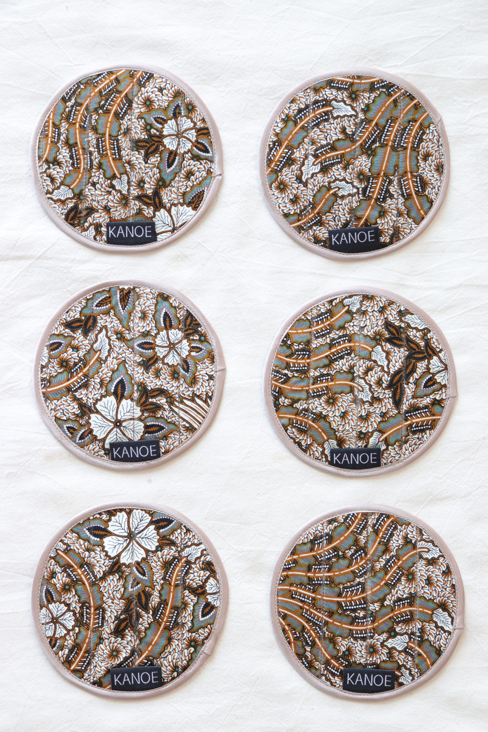 Batik Coaster - Green Midori ( Set of 6 )