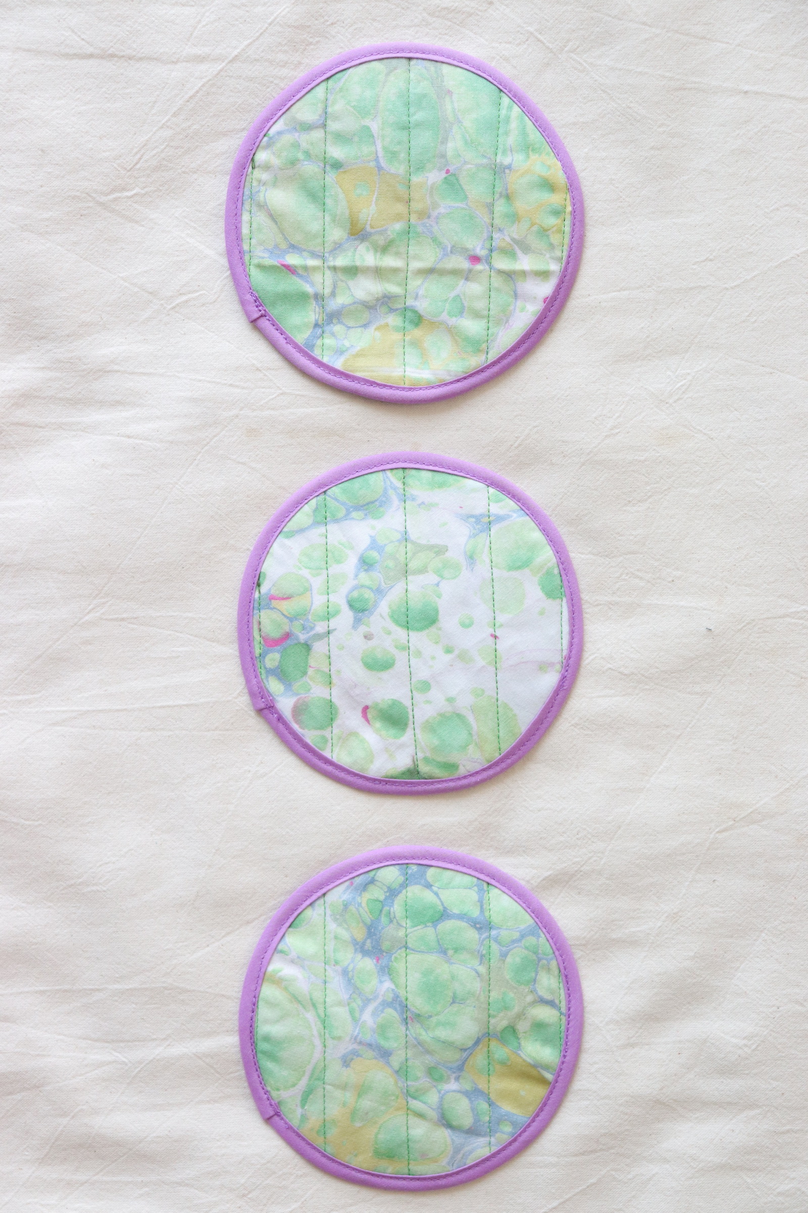 Batik Coaster -  Minty Mojito ( Set of 3 )