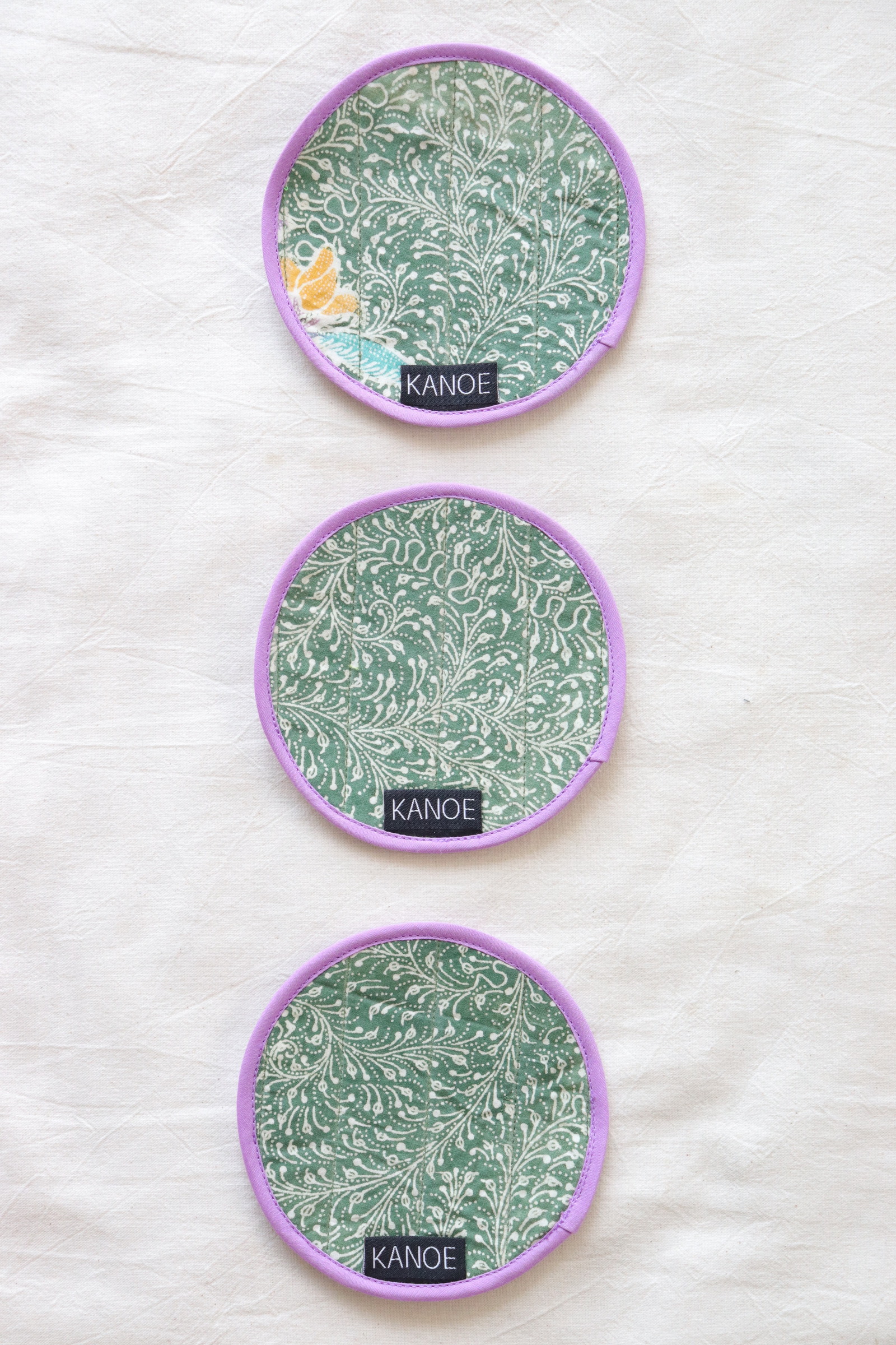 Batik Coaster -  Minty Mojito ( Set of 3 )