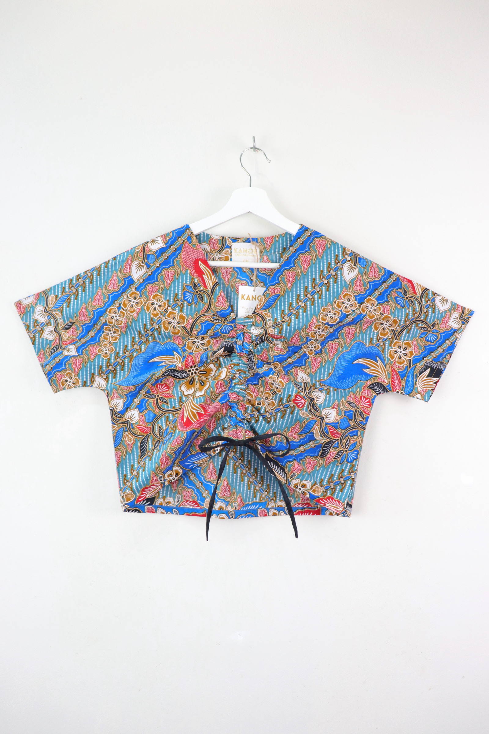 Front Ruched Drawstring Batik Top - Coral Cove ( S - M ) 