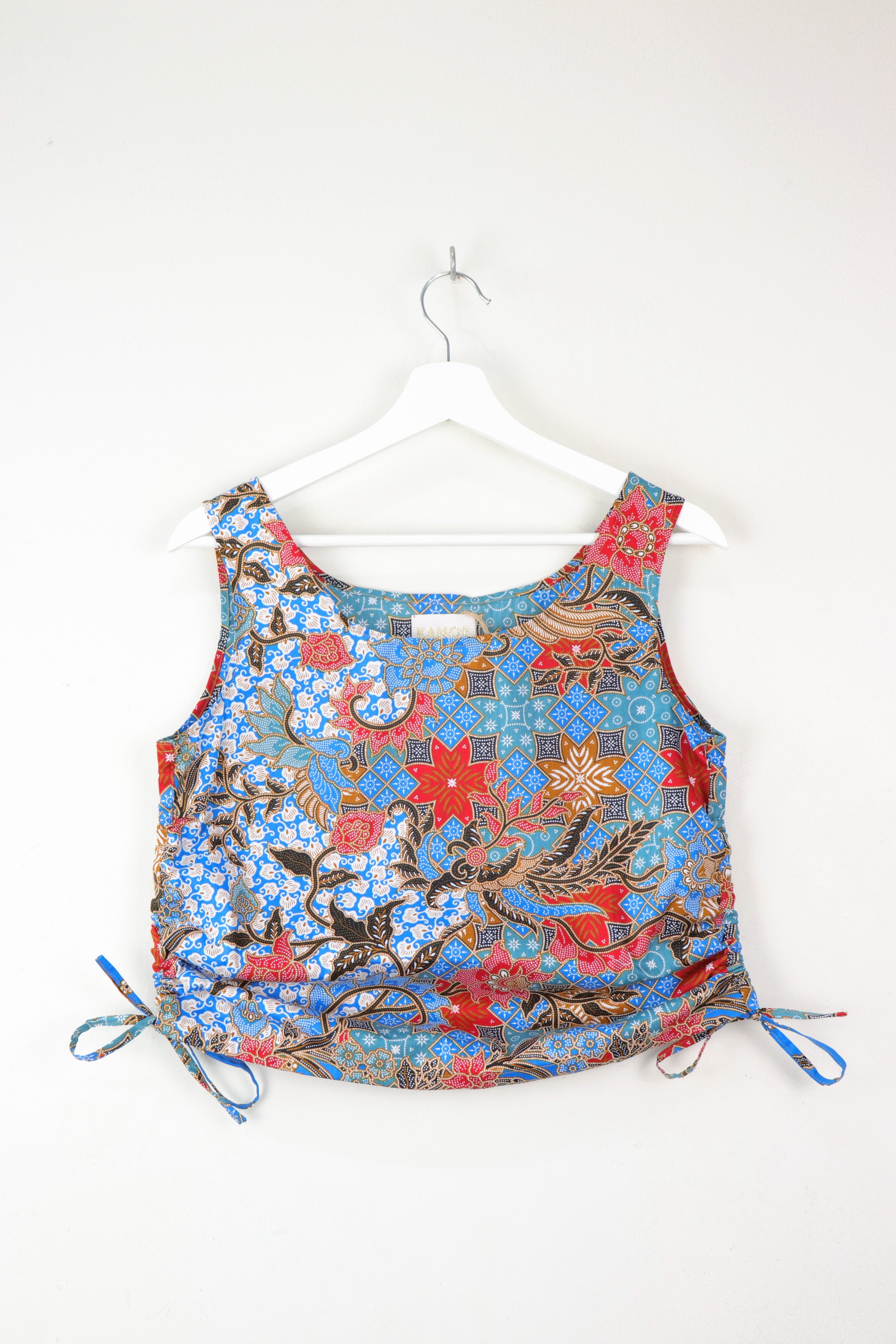 Side Ruched Drawstring Batik Top - Weekend Getaway ( S - M )