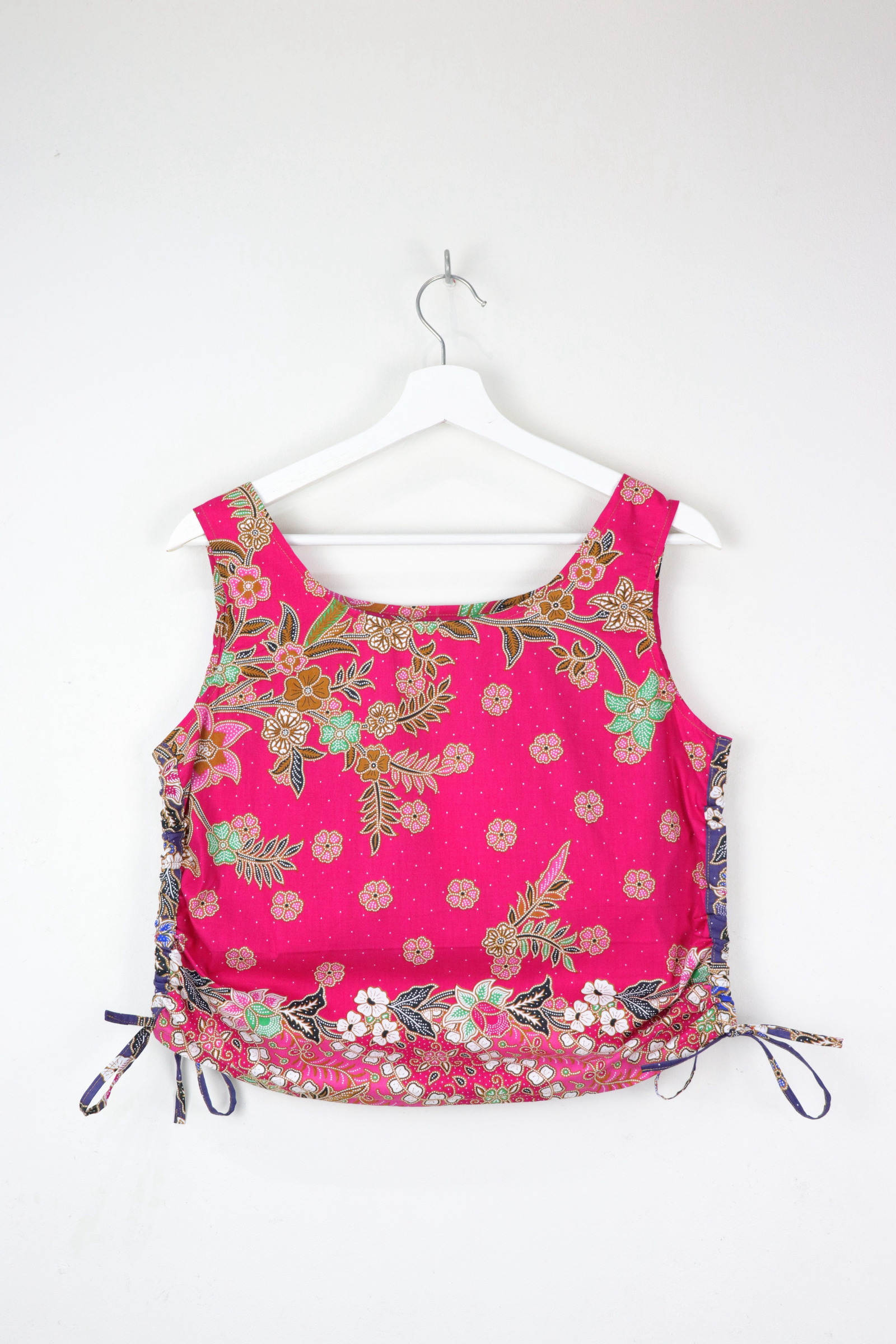 Side Ruched Drawstring Batik Top - Starfish Wishes ( S - M )