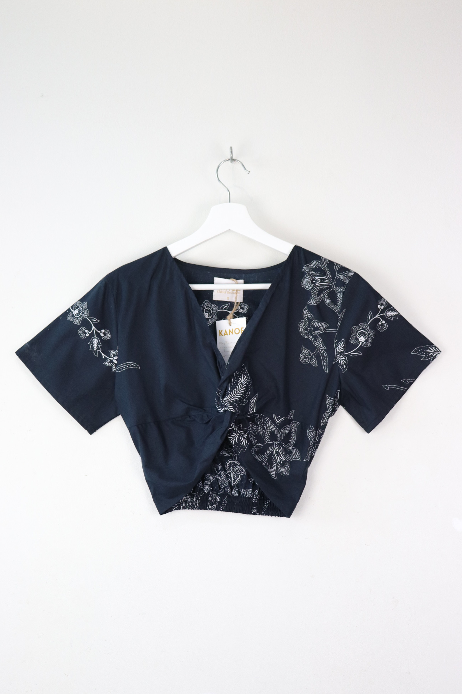 Twisted Front Batik Top - Twelve O'Clock ( S )