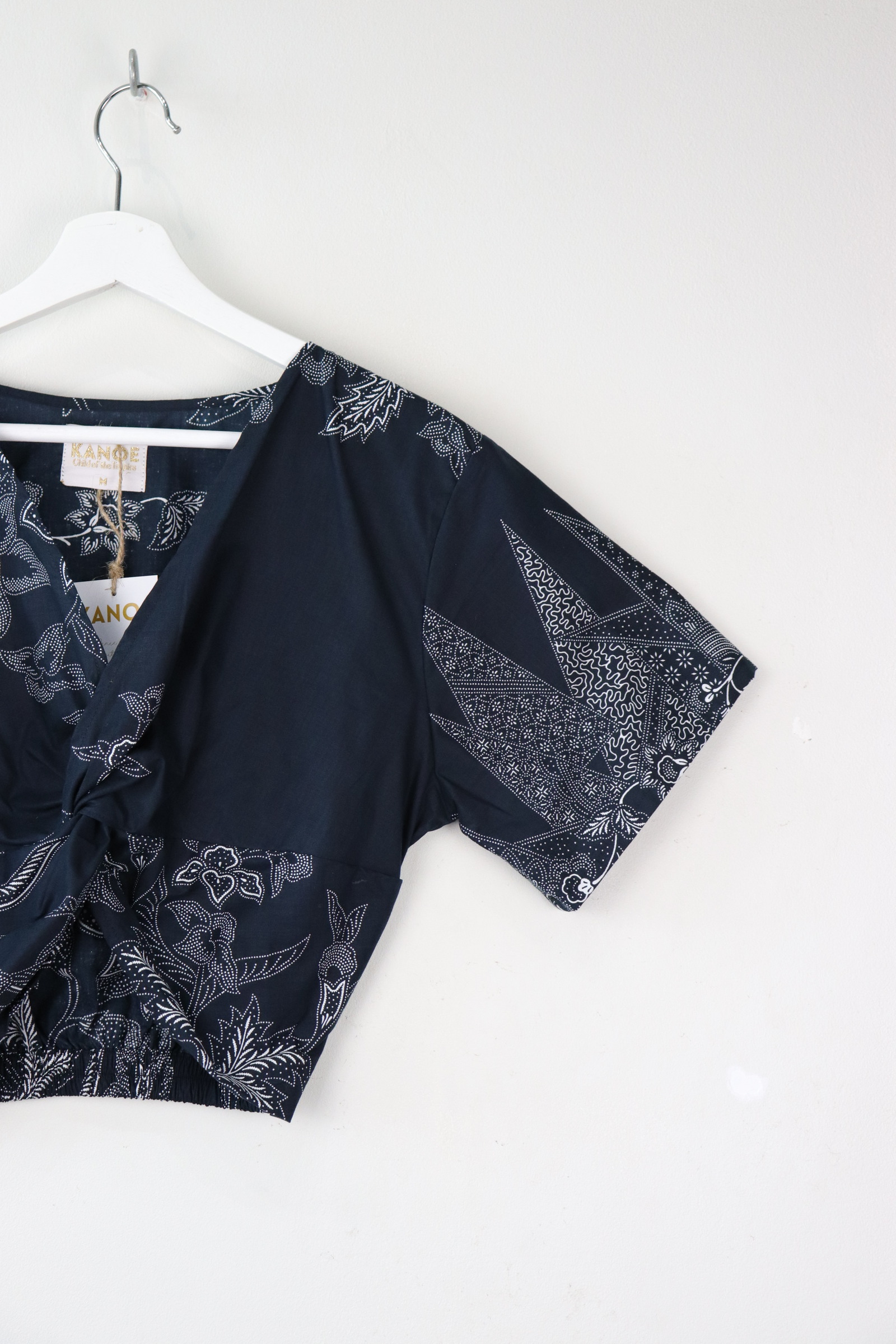 Twisted Front Batik Top - Moon Beam ( M )