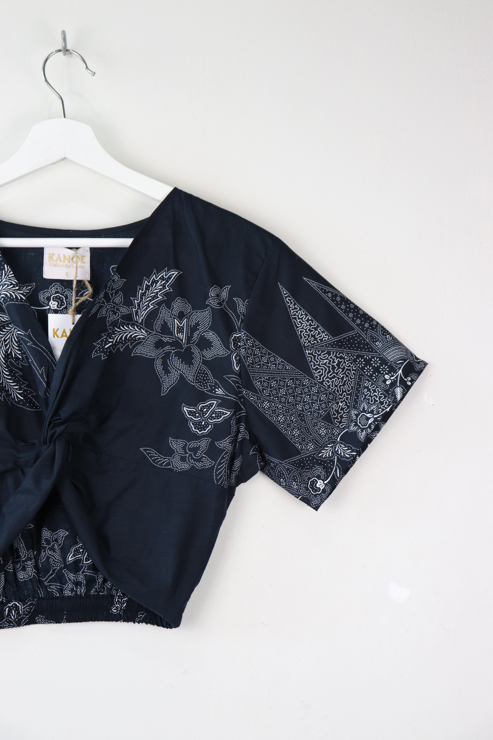 Twisted Front Batik Top - Twelfth Hour ( L )