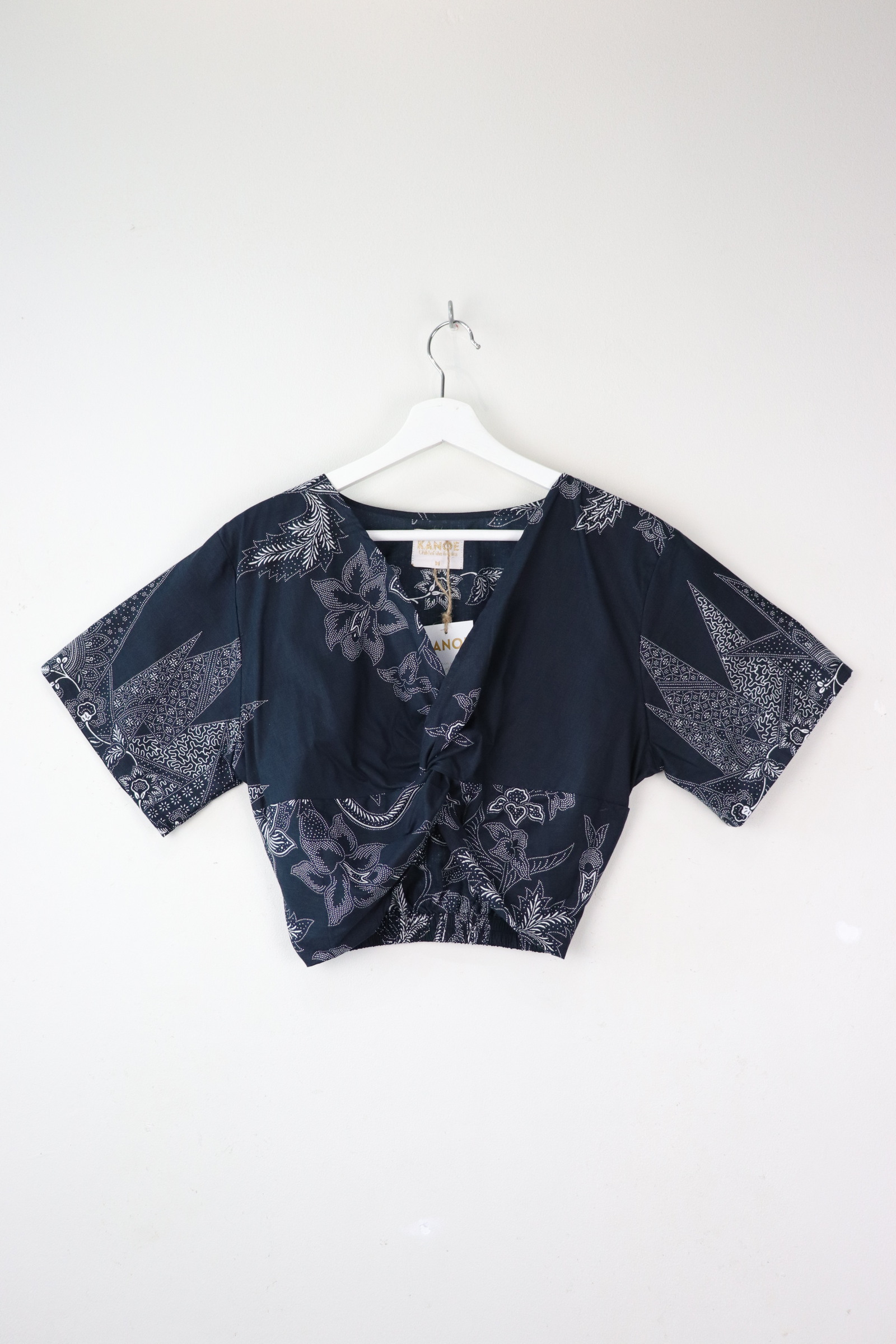 Twisted Front Batik Top - Moon Beam ( M )