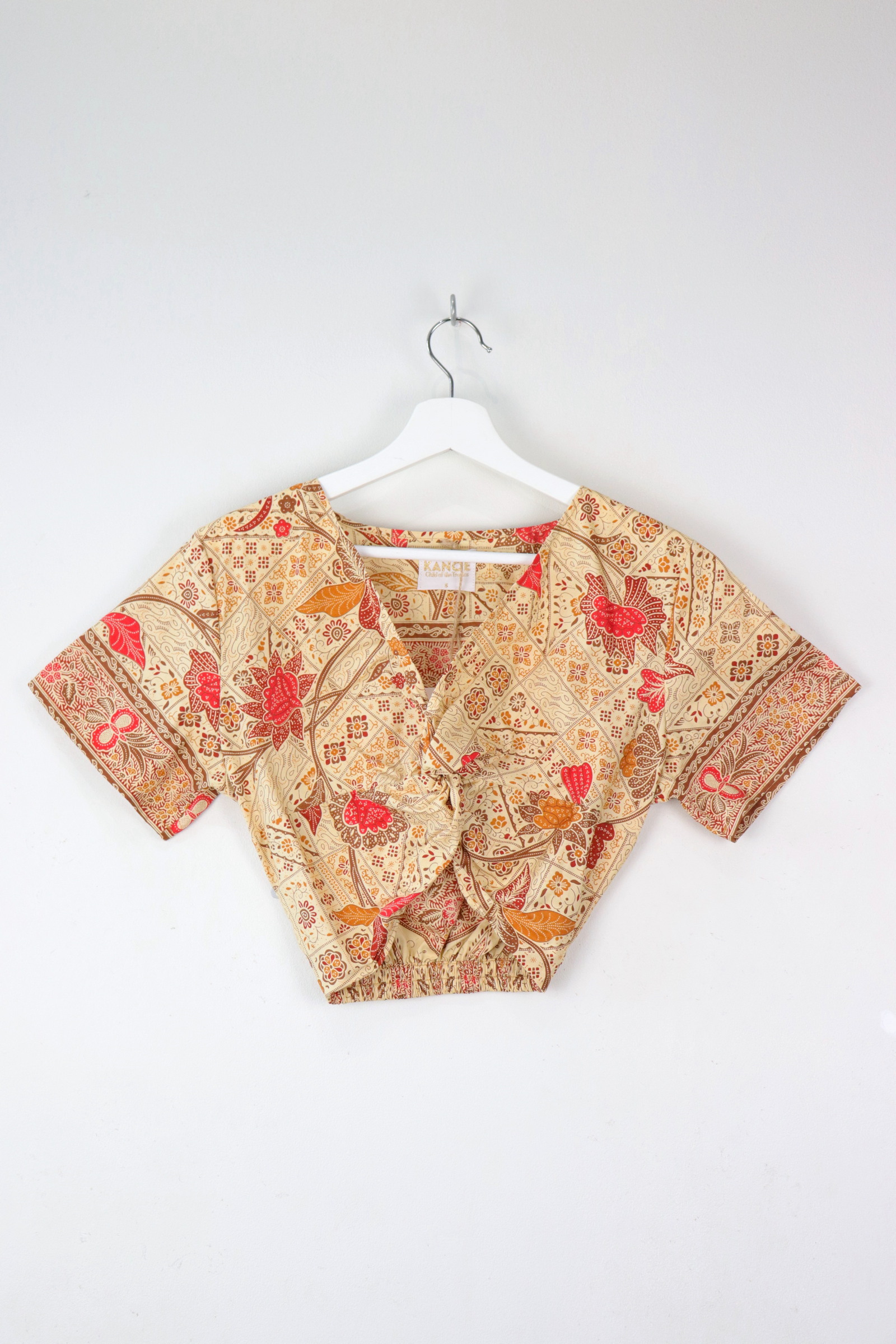 Twisted Front Batik Top - Red Red