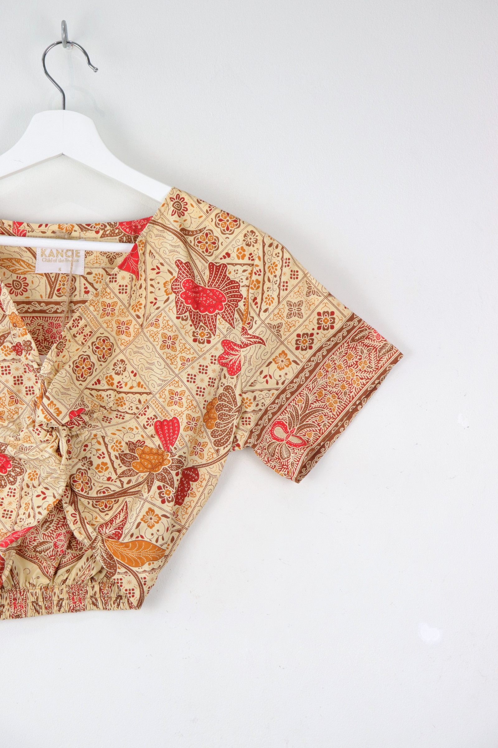 Twisted Front Batik Top - Red Red