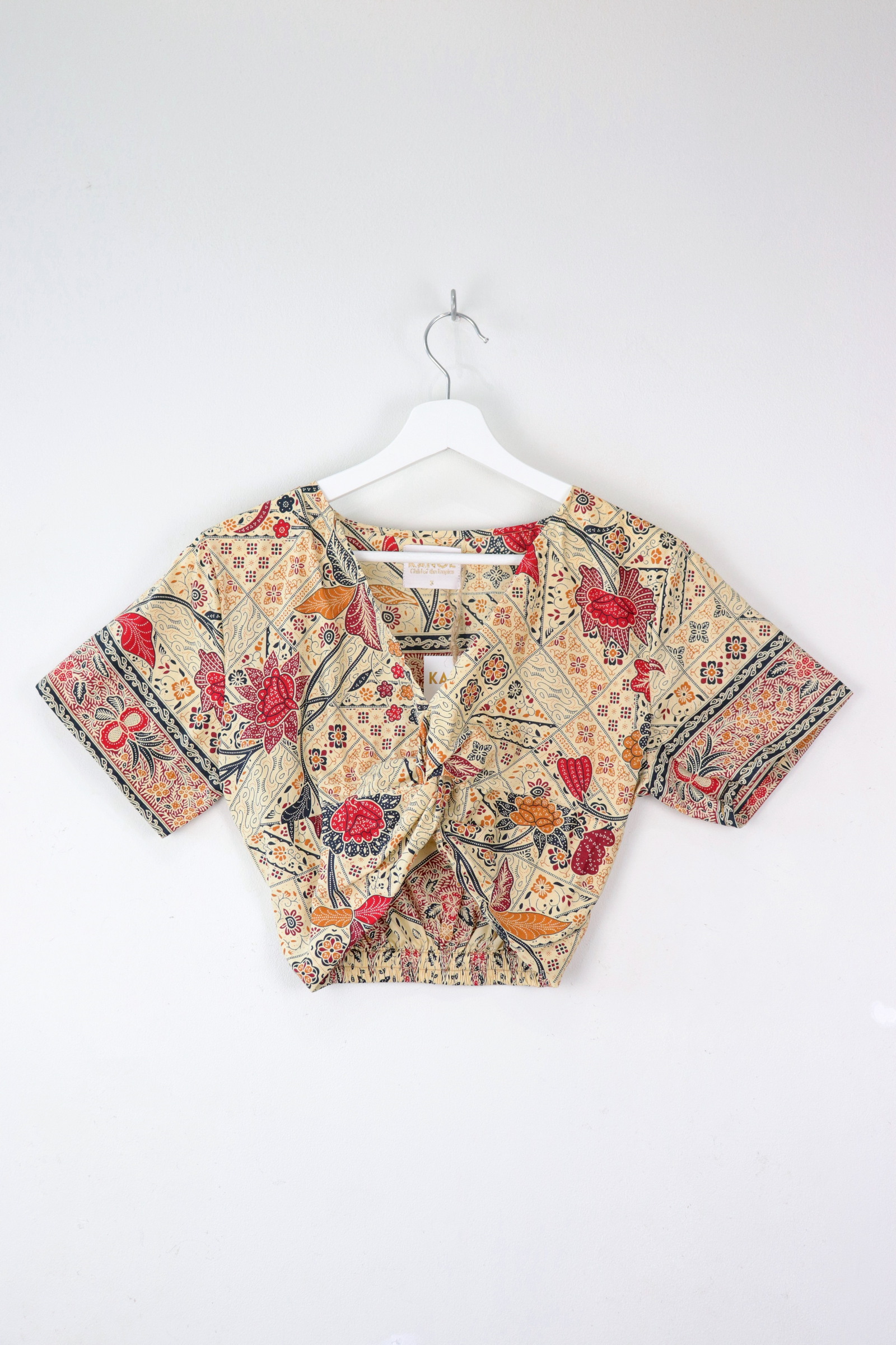 Twisted Front Batik Top - Cleopatra's Lipstain