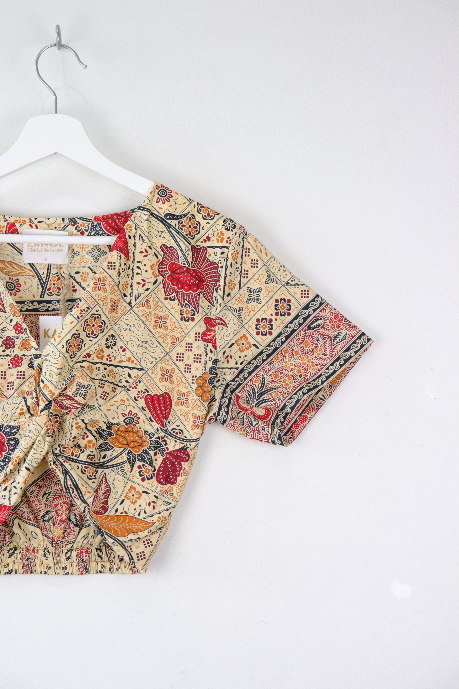 Twisted Front Batik Top - Cleopatra's Lipstain