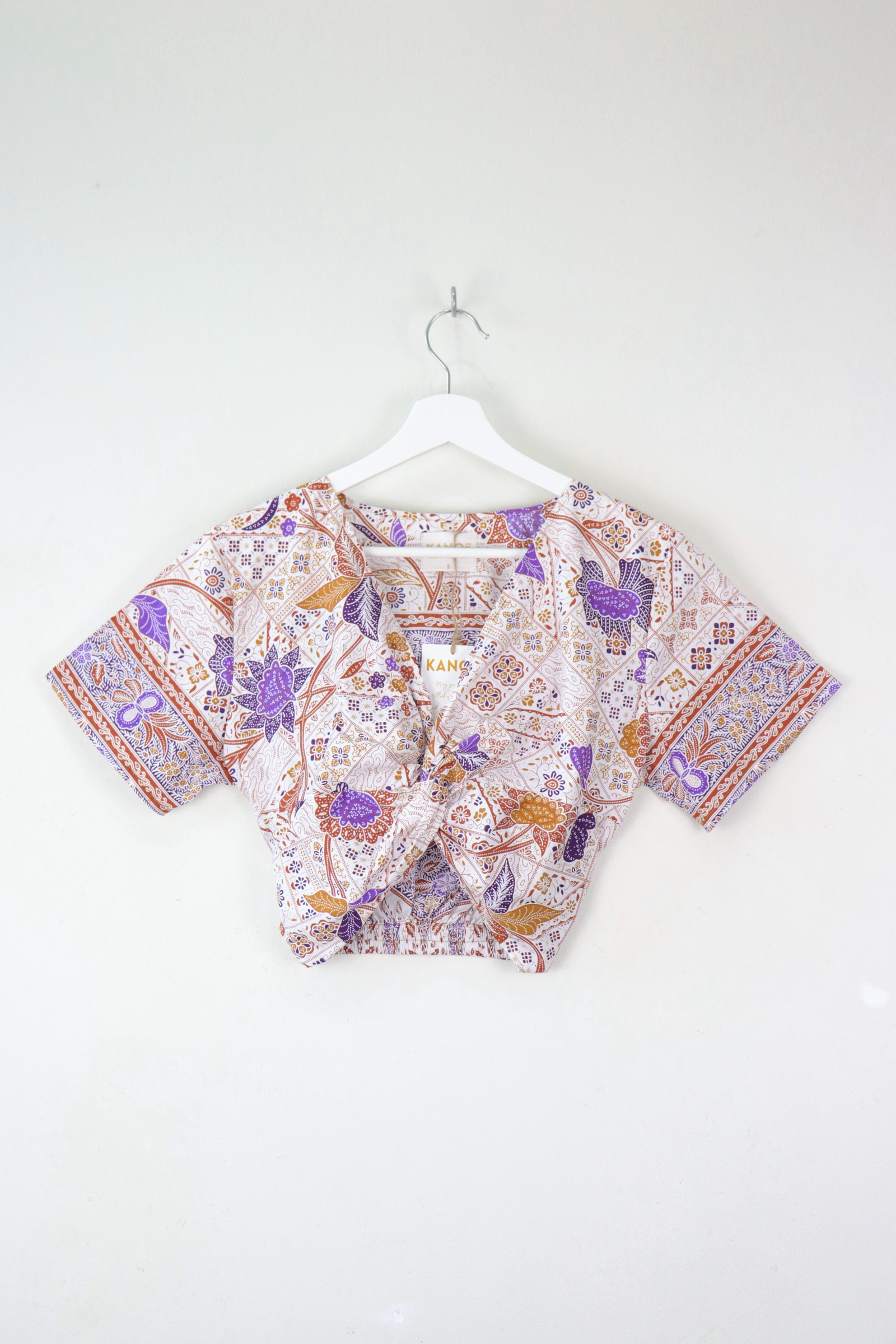 Twisted Front Batik Top - Egyptian Royalty