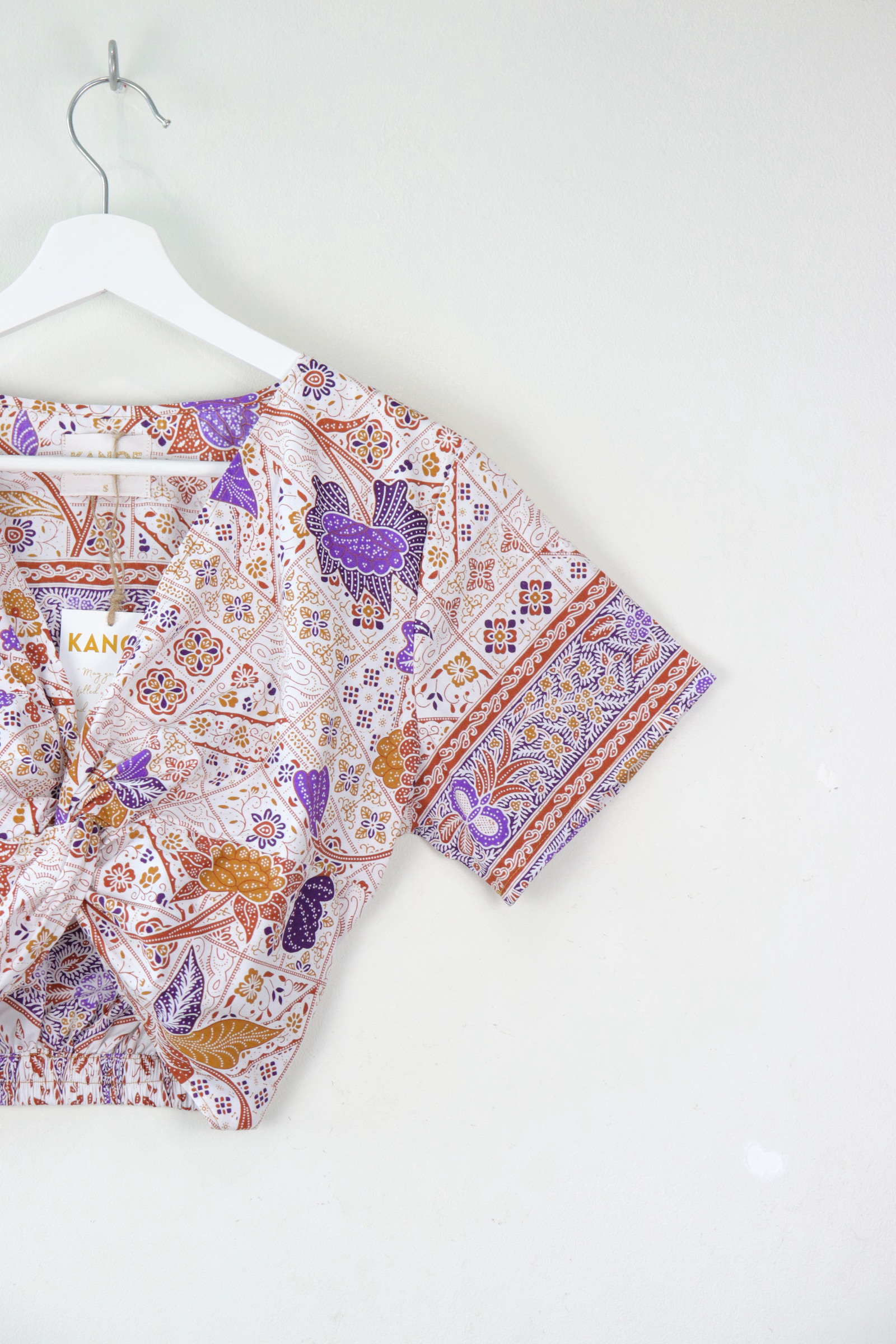 Twisted Front Batik Top - Egyptian Royalty