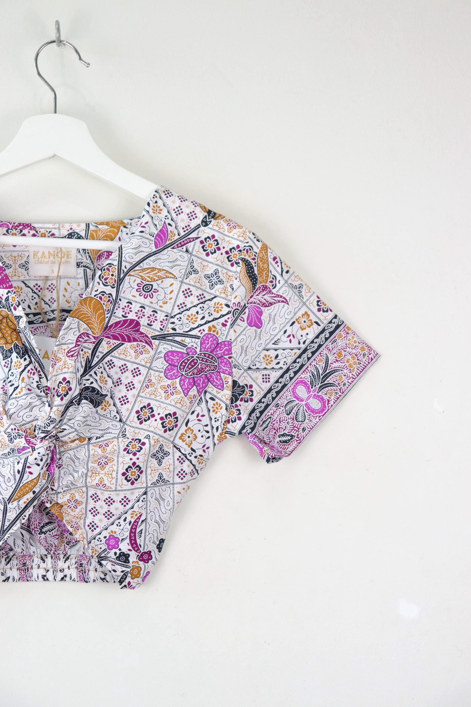 Twisted Front Batik Top - Purple Dunes
