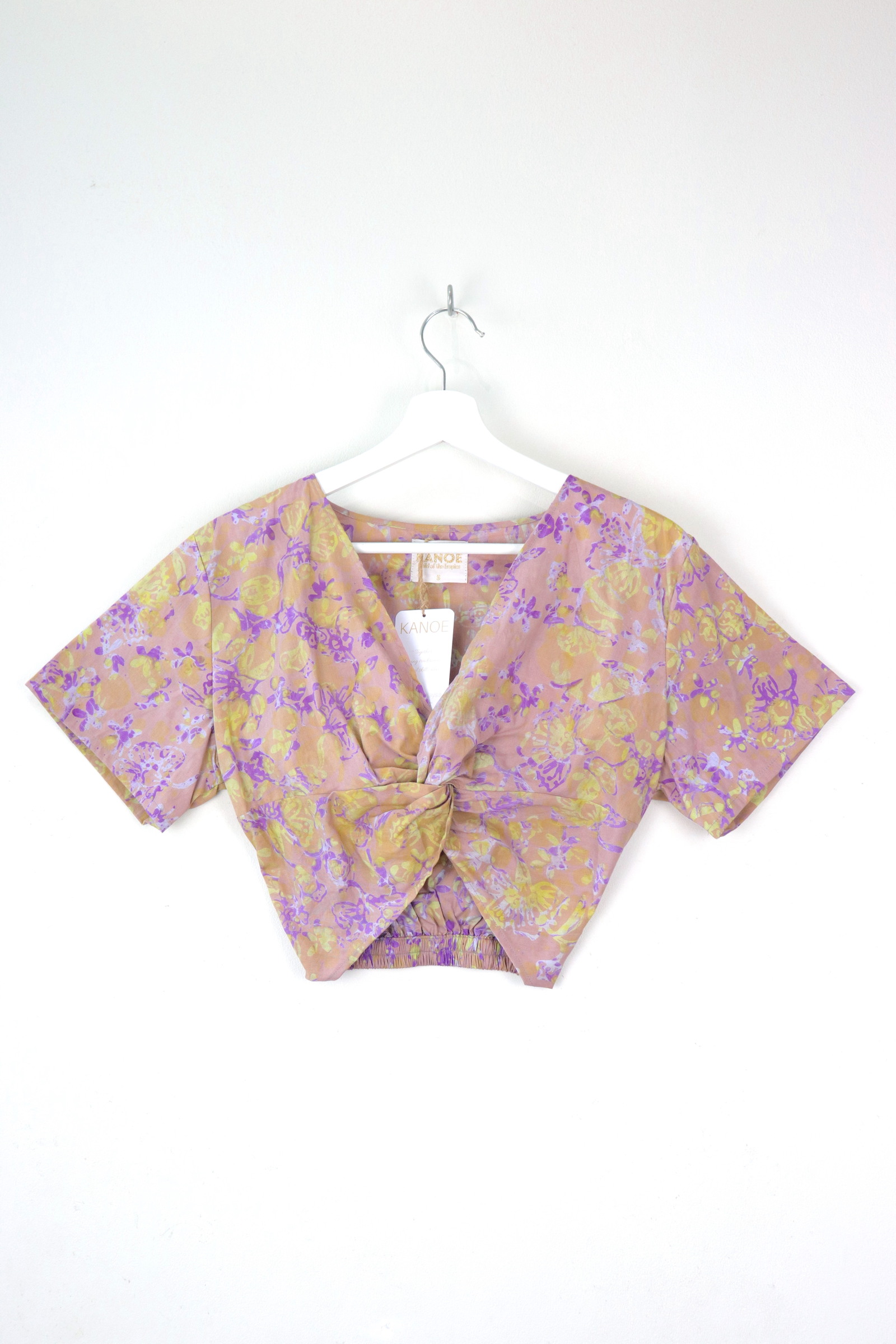 HandStamped Twisted Top - Wisteria River