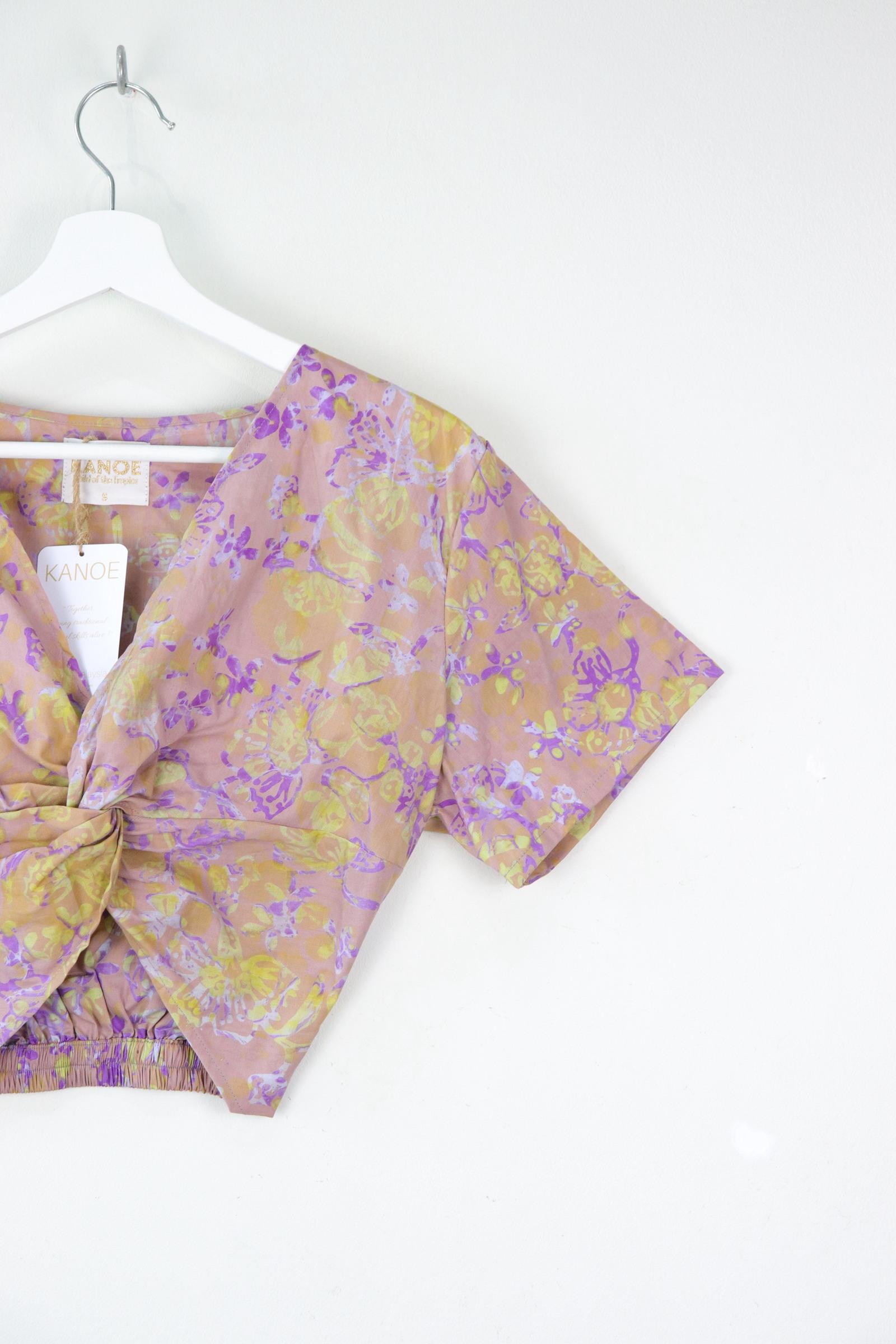 HandStamped Twisted Top - Wisteria River