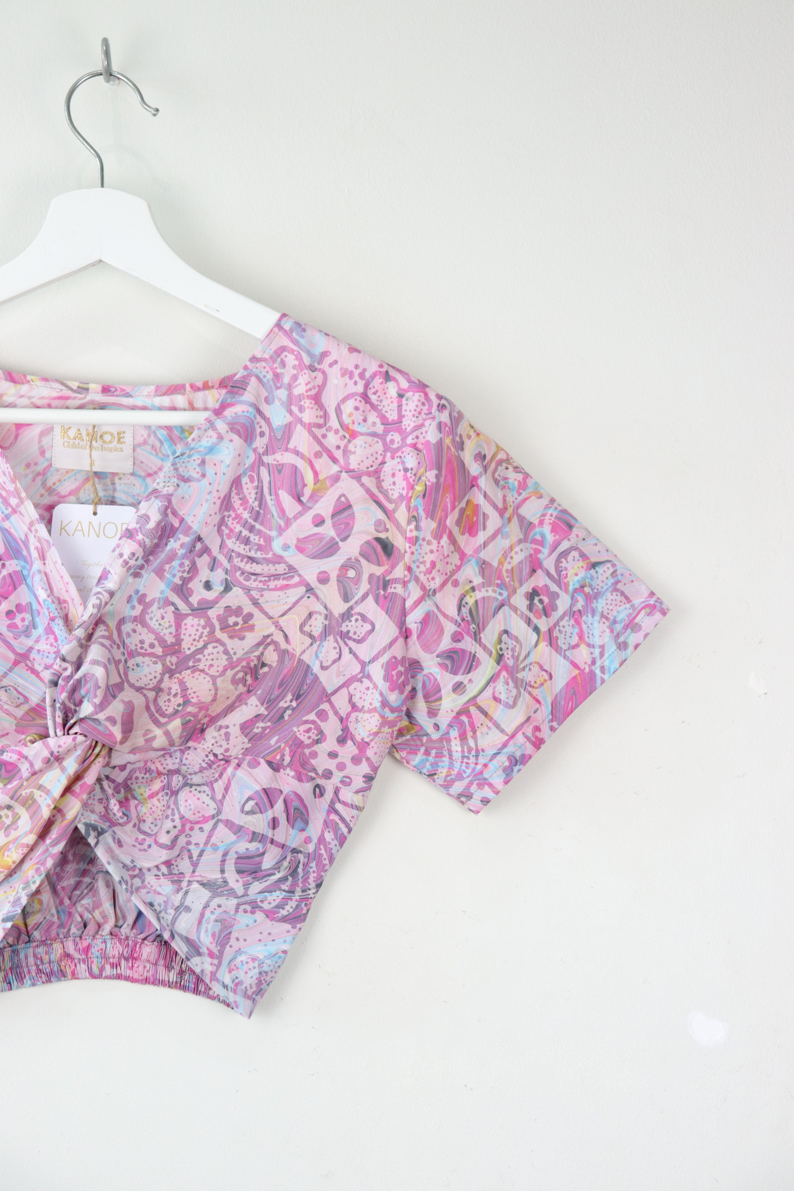 HandStamped Twisted Top - Candy Ocean