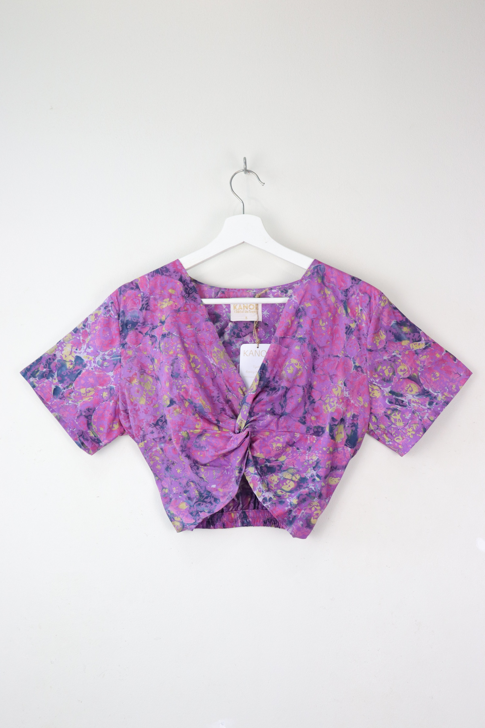 HandStamped Twisted Top - Lavender Pool