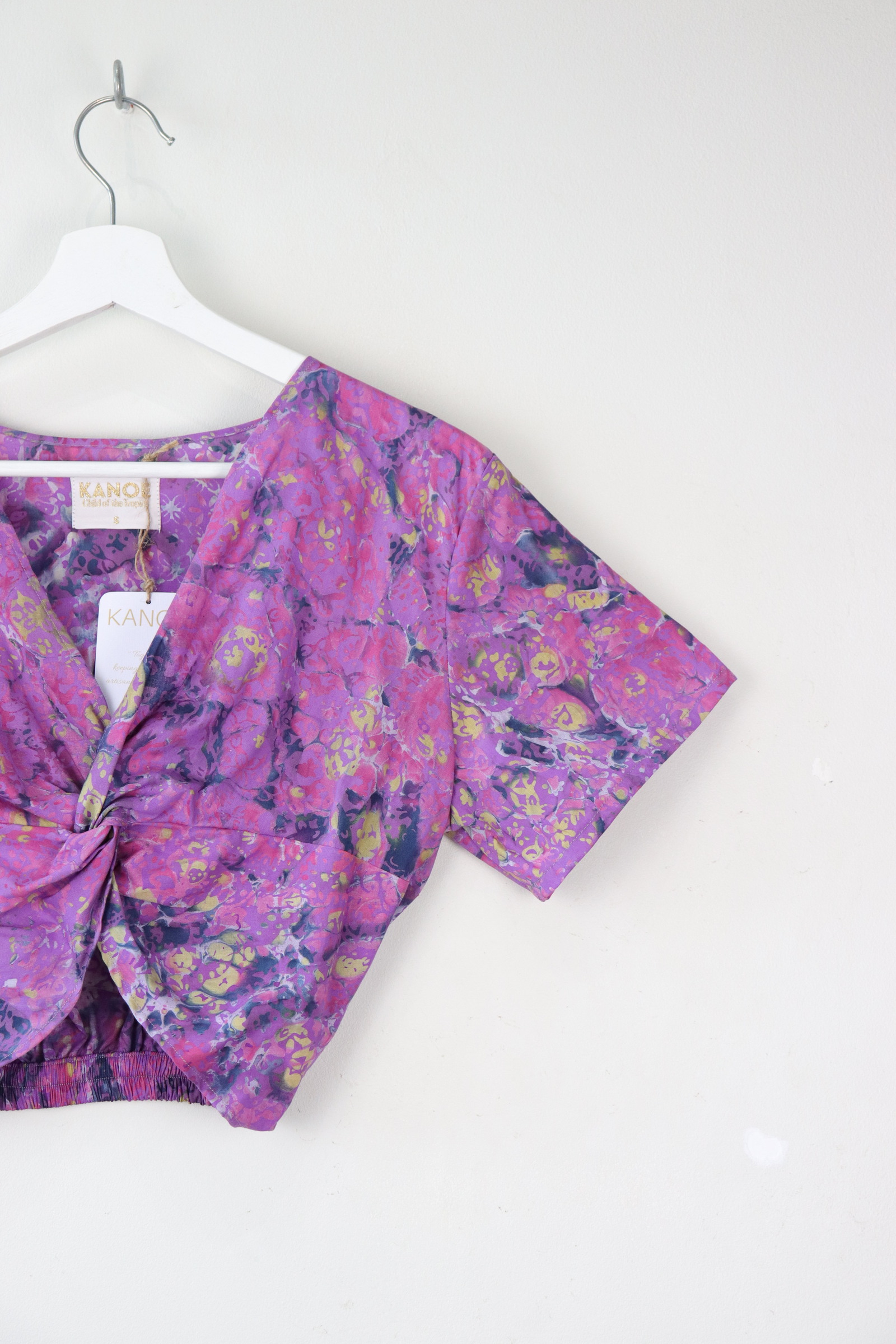 HandStamped Twisted Top - Lavender Pool