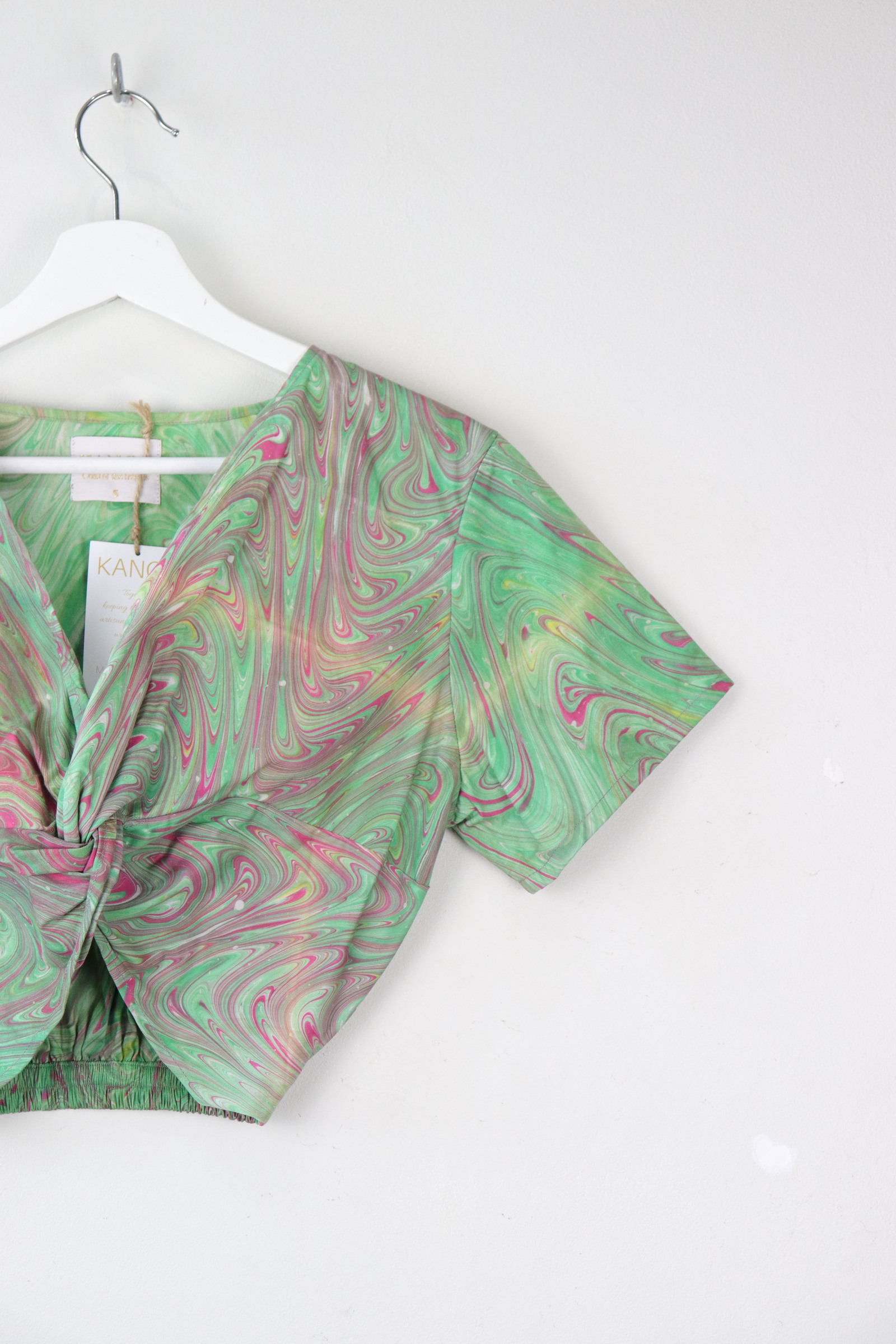 HandMarbled Twisted Top - Watermelon Sorbet